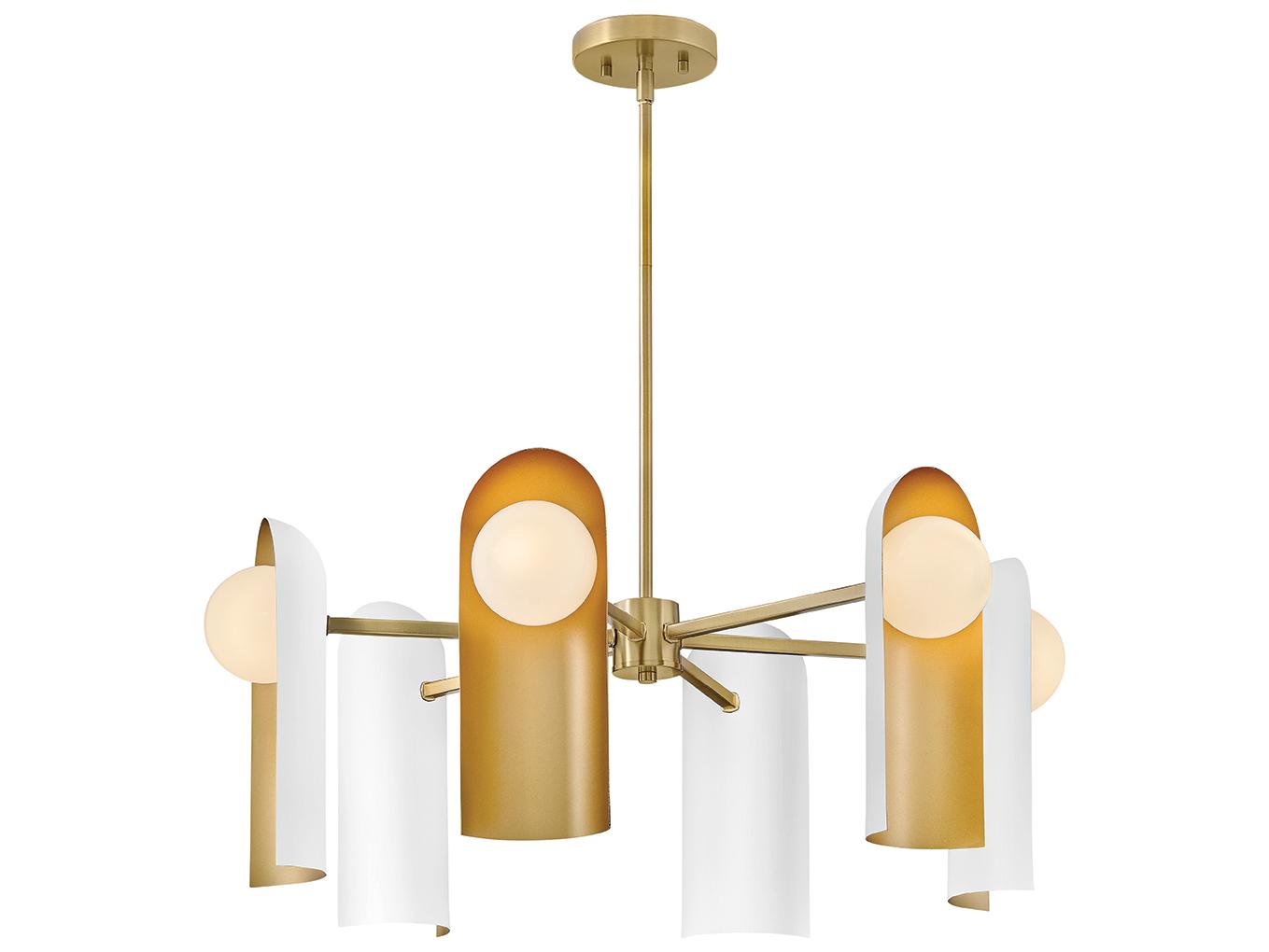 Lark Living Zuri 6-Light Off White Cylinder Globe Chandelier