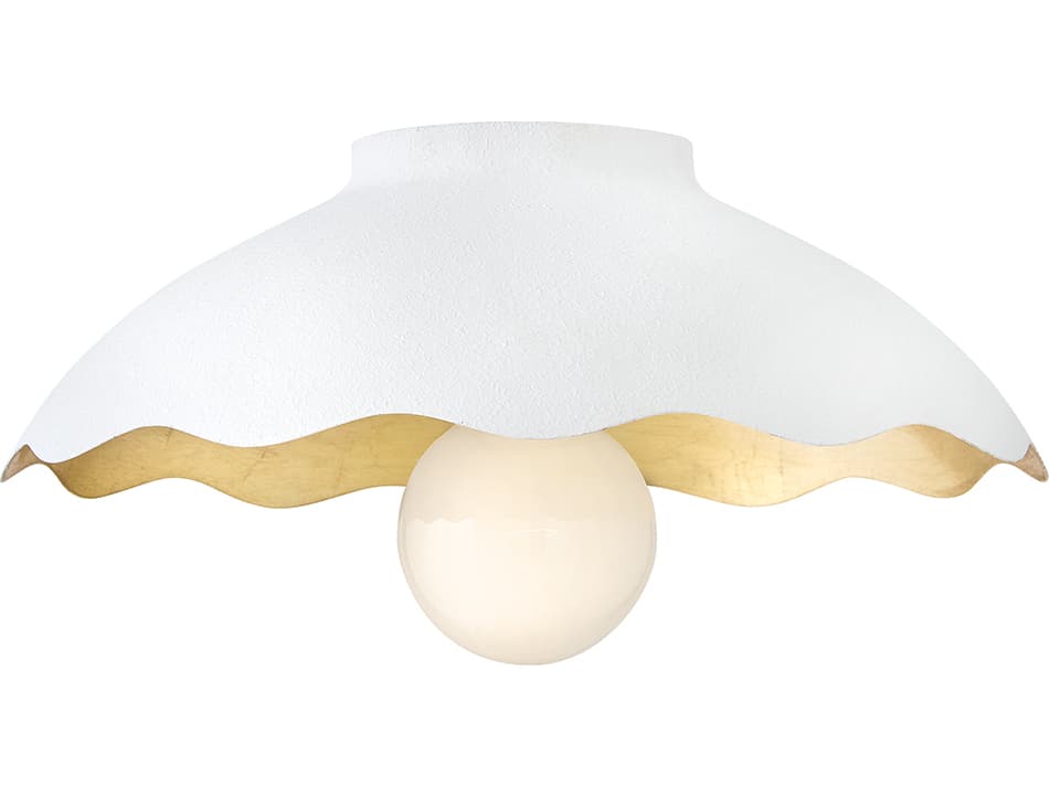 Lark Living Darla 1-Light Textured Plaster White Dome Flush Mount