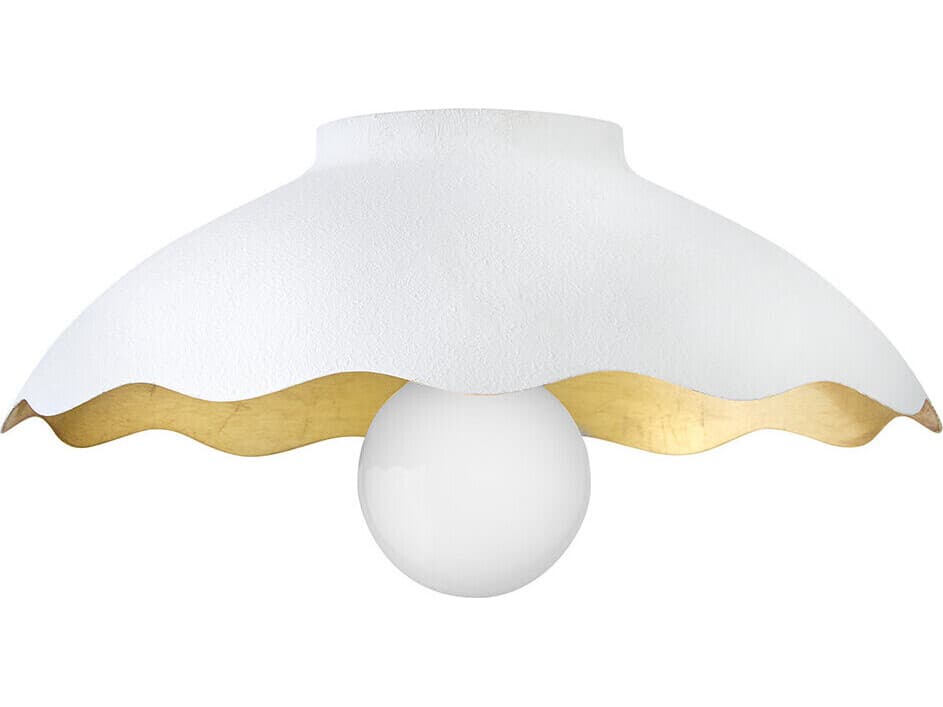 Lark Living Darla 1-Light Textured Plaster White Dome Flush Mount
