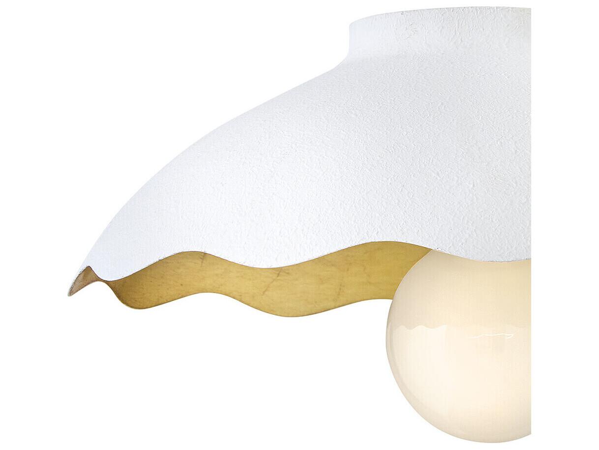 Lark Living Darla 1-Light Textured Plaster White Dome Flush Mount