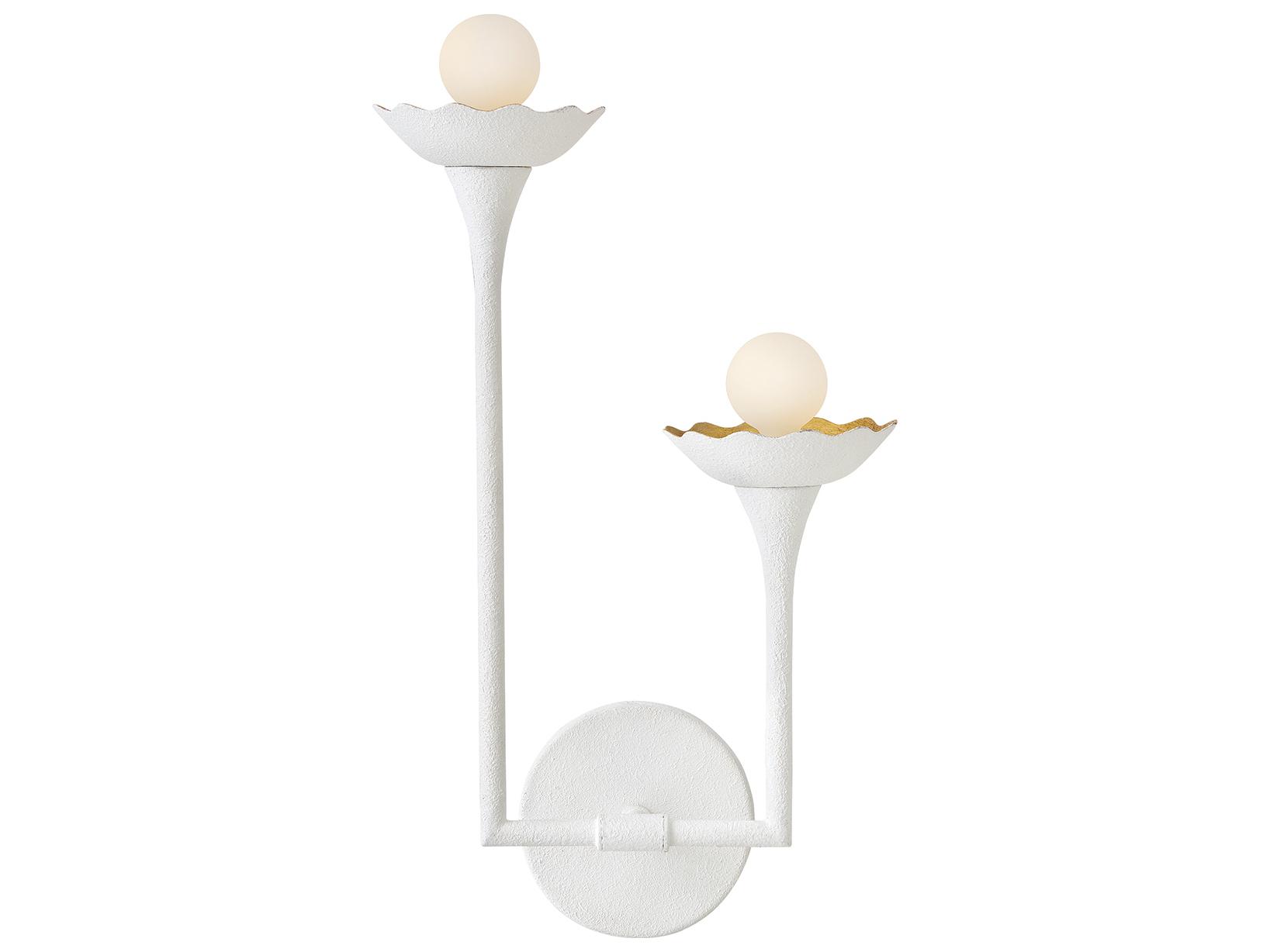 Lark Living Darla 2-Light Textured Plaster White Wall Sconce