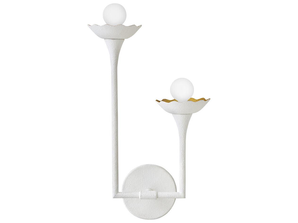 Lark Living Darla 2-Light Textured Plaster White Wall Sconce