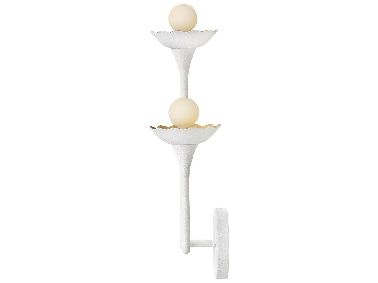 Lark Living Darla 2-Light Textured Plaster White Wall Sconce