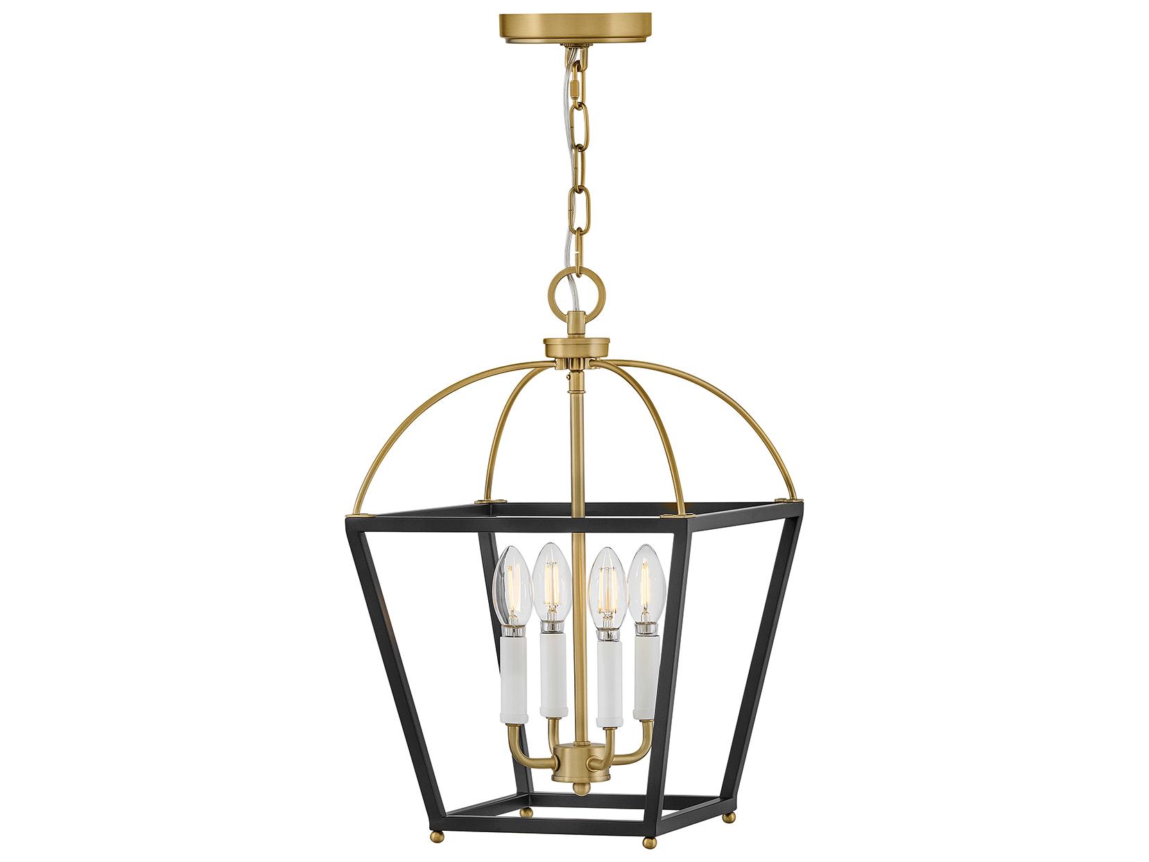 Lark Living Tate 4-Light Black Lacquered Brass Lantern Mini Pendant