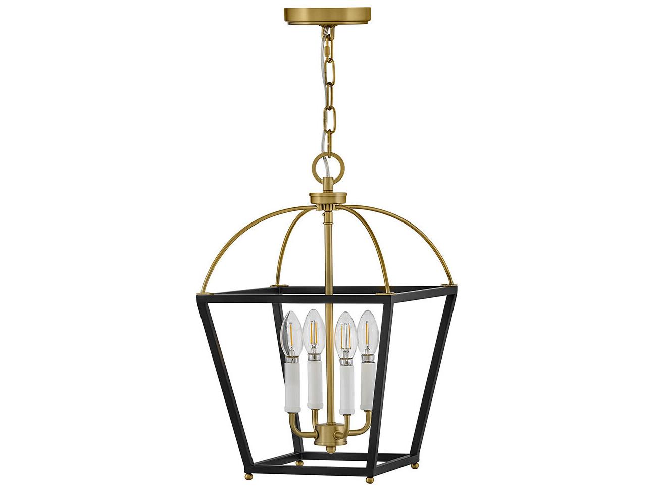 Lark Living Tate 4-Light Black Lacquered Brass Lantern Mini Pendant