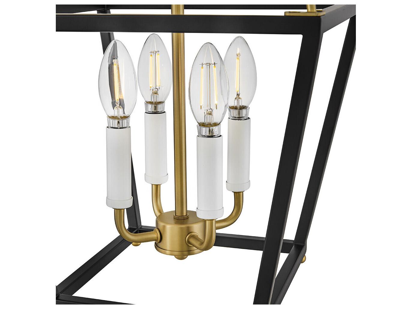 Lark Living Tate 4-Light Black Lacquered Brass Lantern Mini Pendant