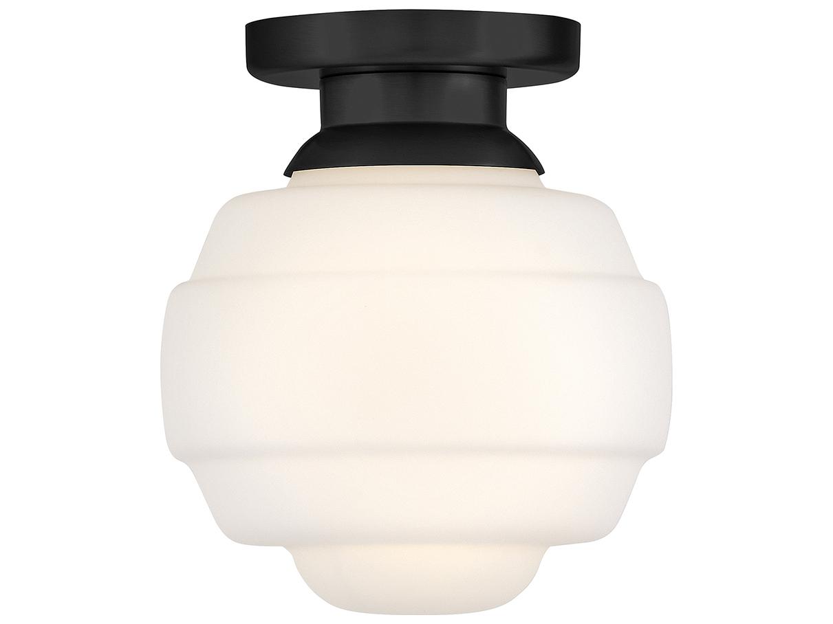 Lark Living Penny 1-Light Black Round Flush Mount