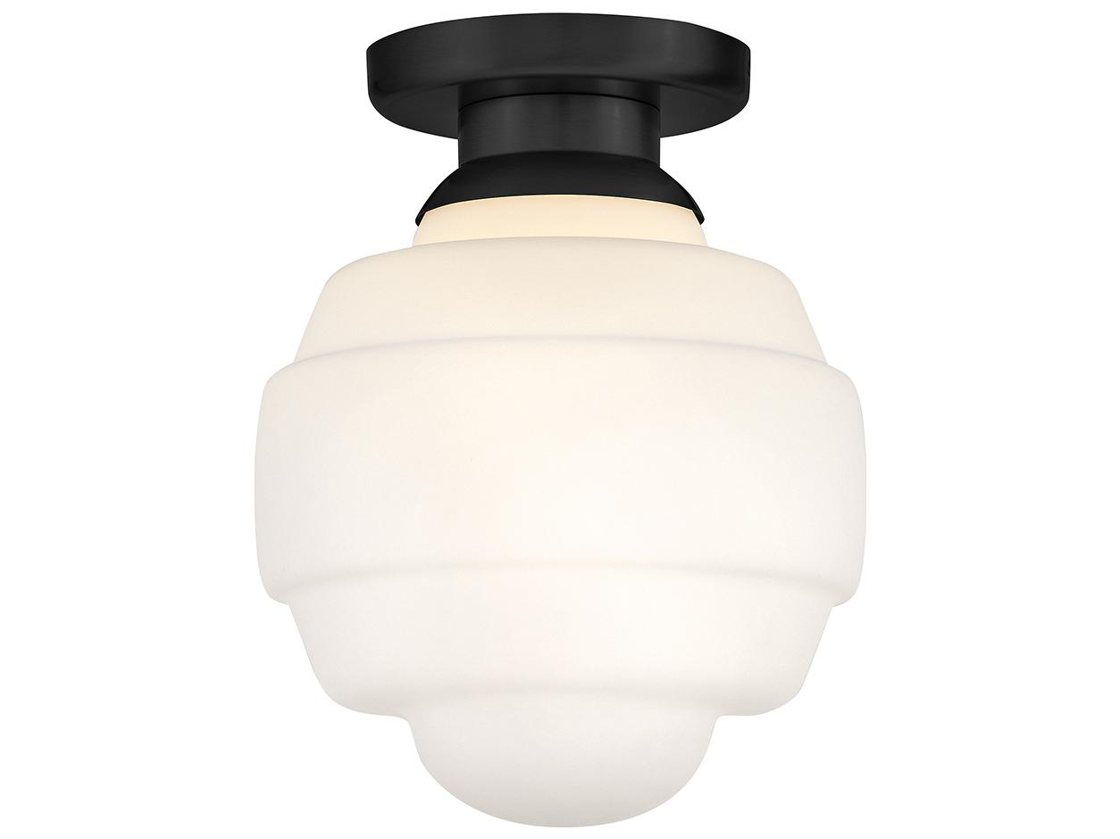 Lark Living Penny 1-Light Black Round Flush Mount