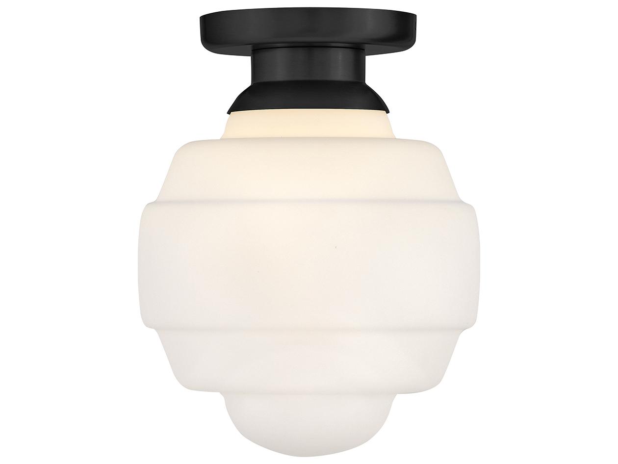 Lark Living Penny 1-Light Black Round Flush Mount