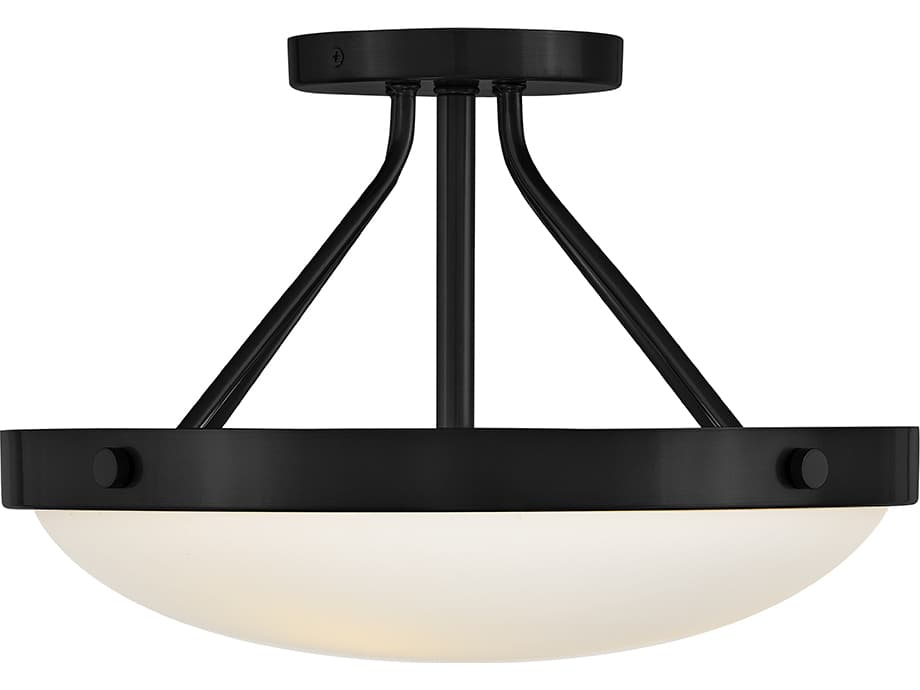 Lark Living Gus 3-Light Black Bowl Semi Flush Mount