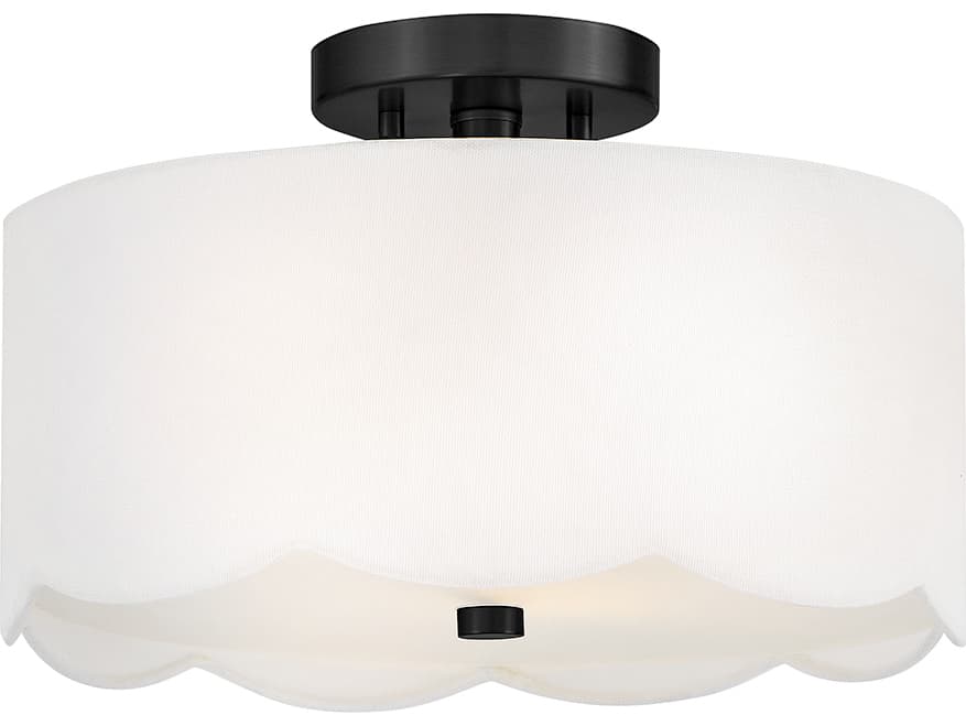 Lark Living Bliss 2-Light Black Drum Semi Flush Mount