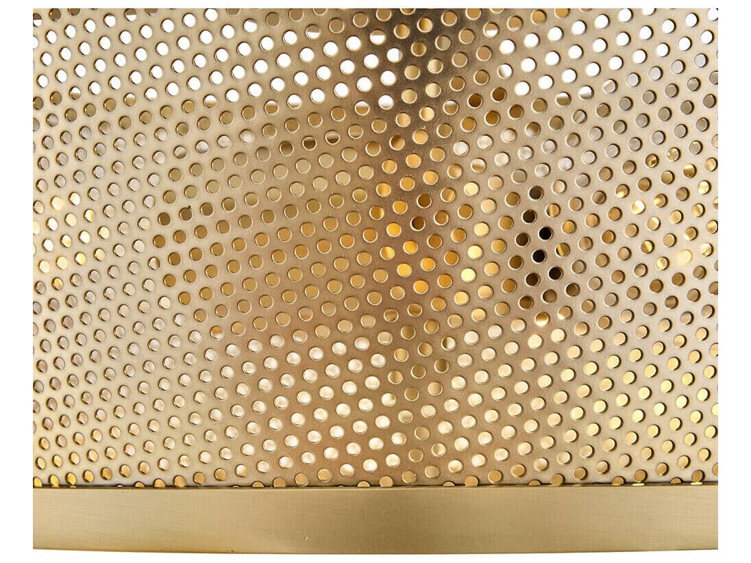 Lark Living Cash 3-Light Lacquered Brass Drum Semi Flush Mount