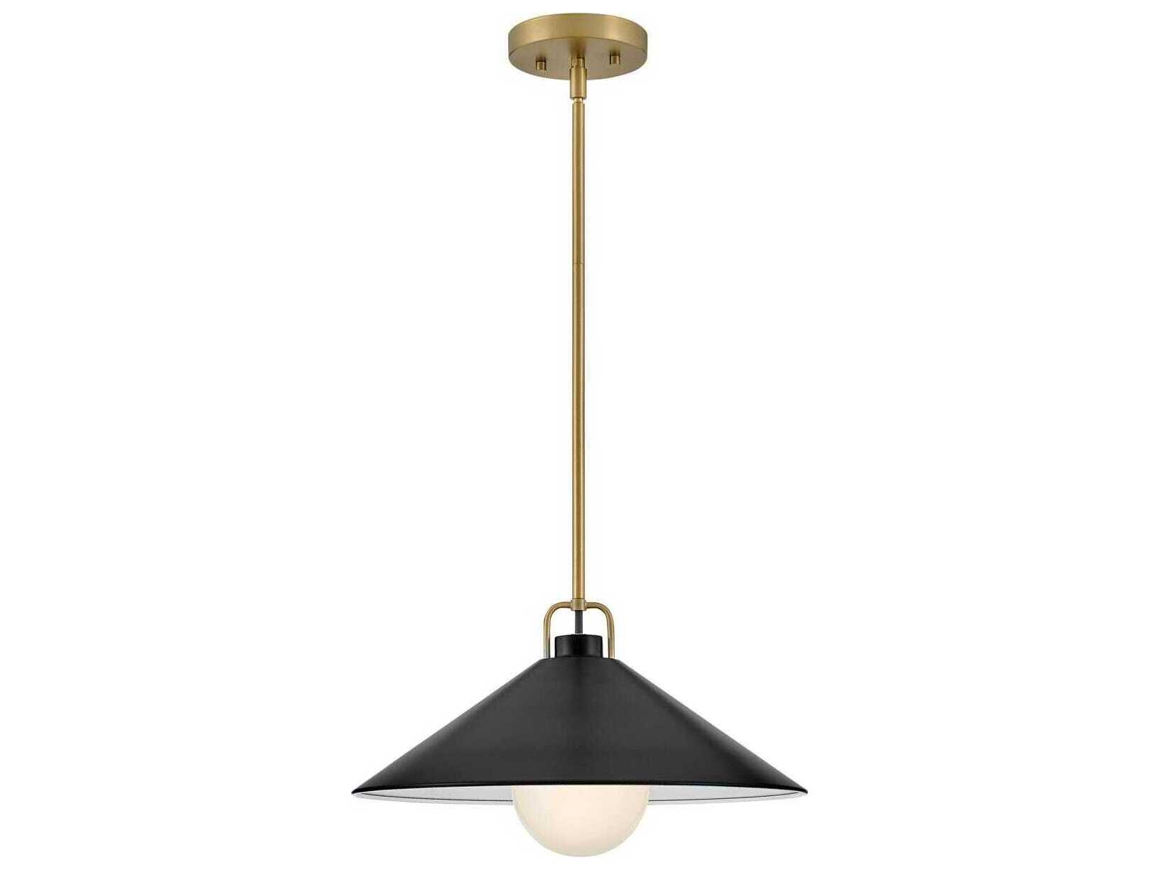 Lark Living Milo 1-Light Lacquered Brass Black Pendant