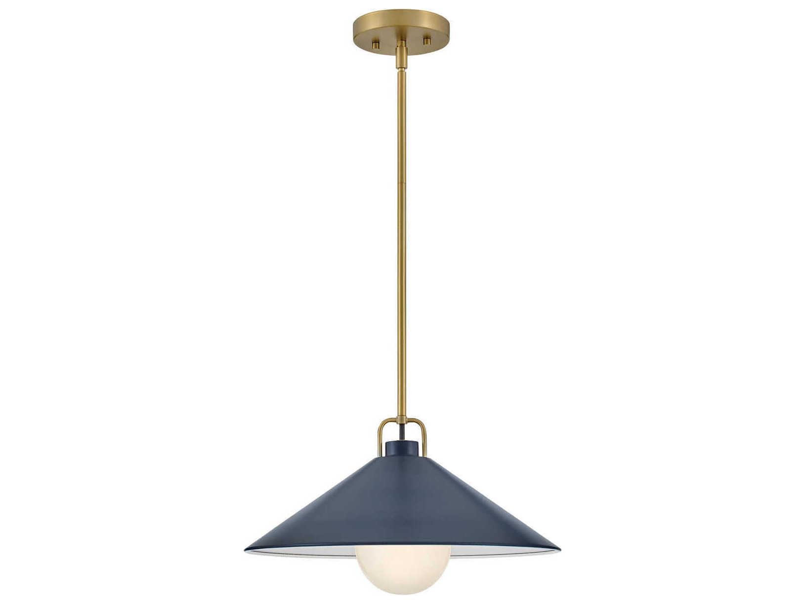Lark Living Milo 1-Light Lacquered Brass Matte Navy Blue Pendant