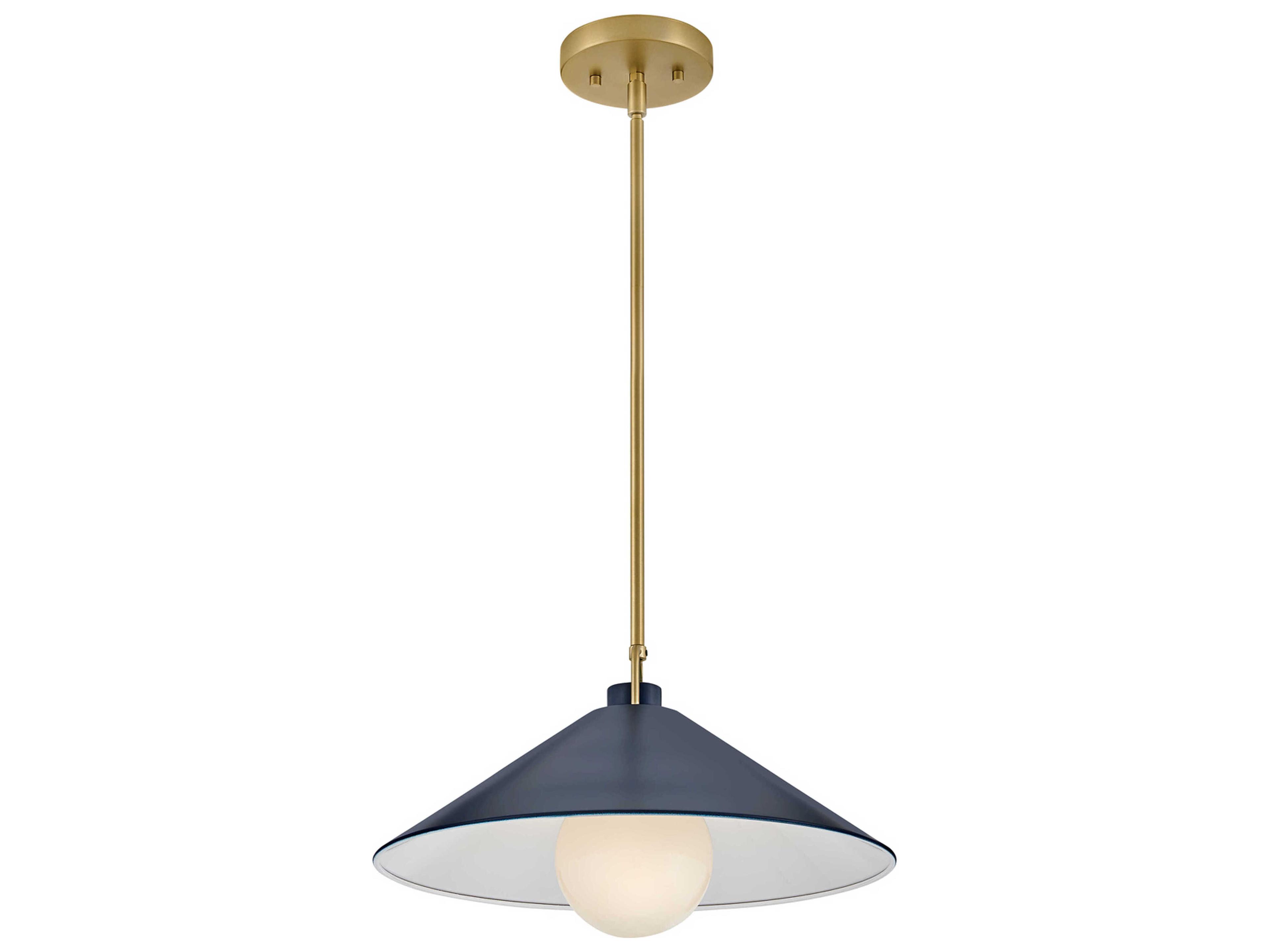 Lark Living Milo 1-Light Lacquered Brass Matte Navy Blue Pendant