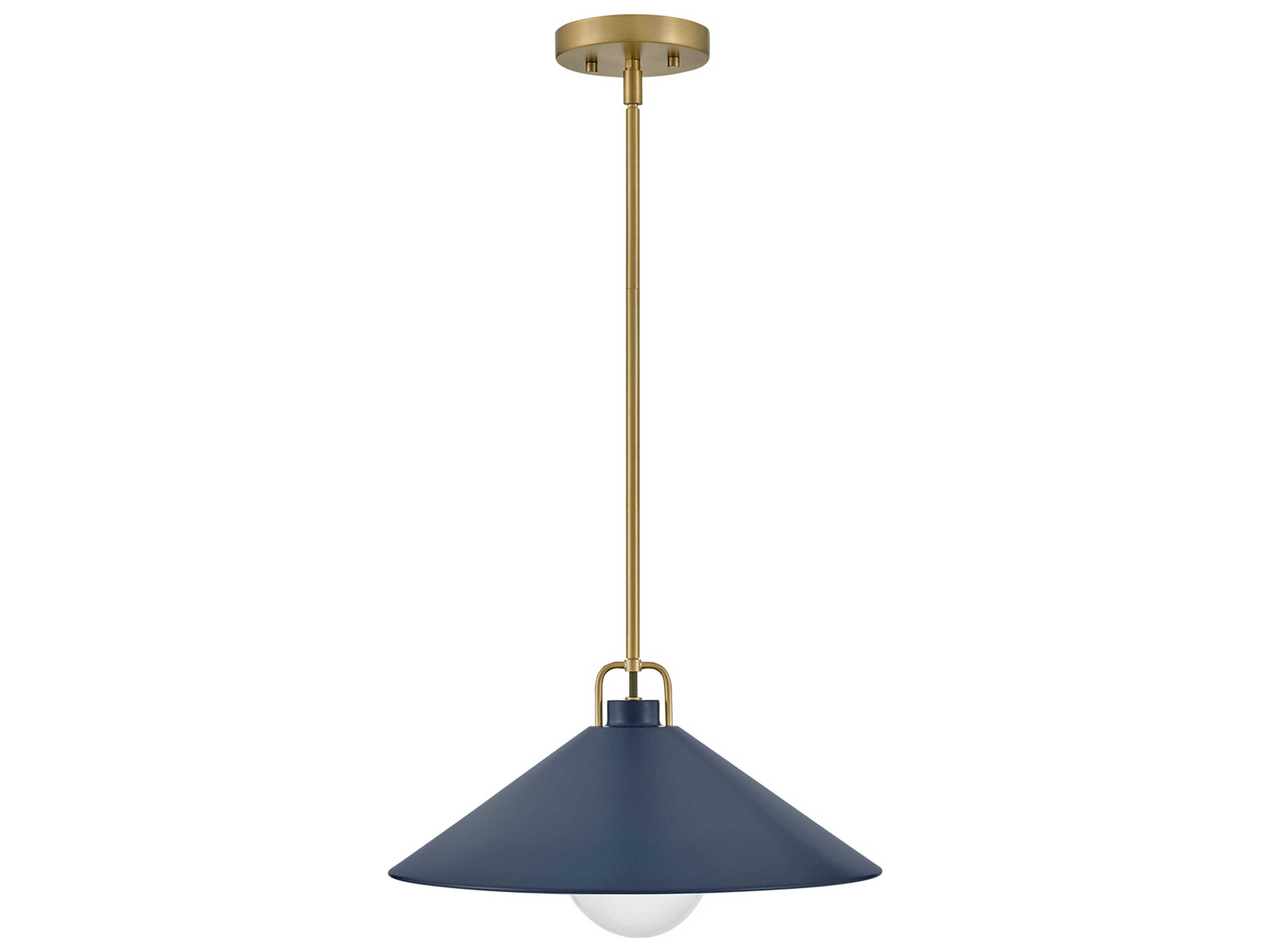 Lark Living Milo 1-Light Lacquered Brass Matte Navy Blue Pendant