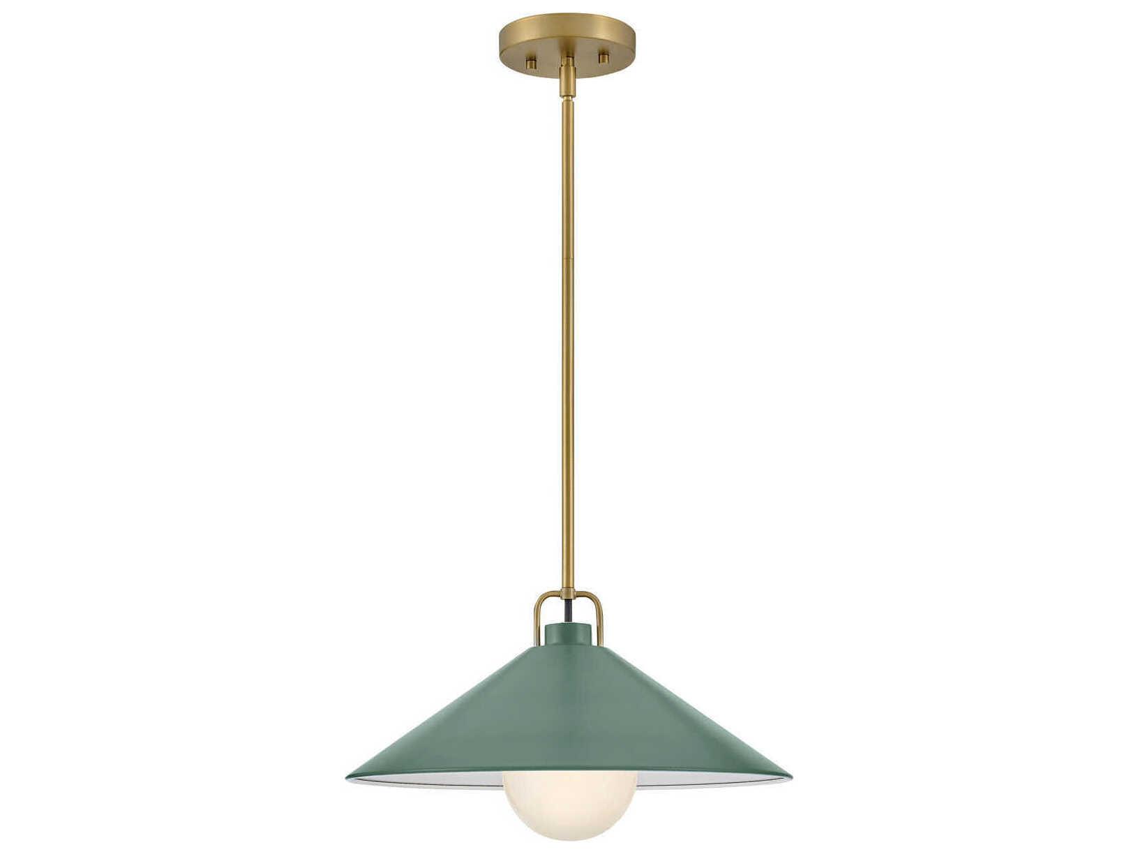 Lark Living Milo 1-Light Lacquered Brass Sage Green Pendant
