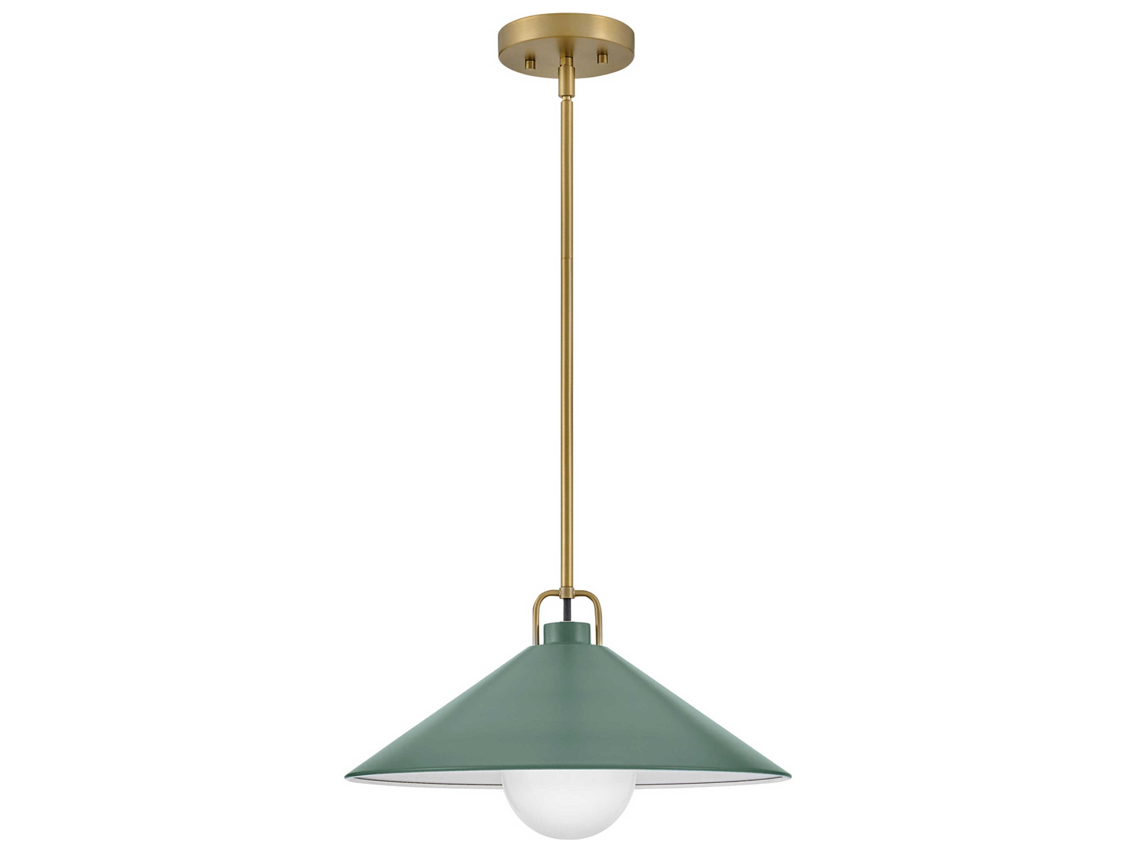Lark Living Milo 1-Light Lacquered Brass Sage Green Pendant