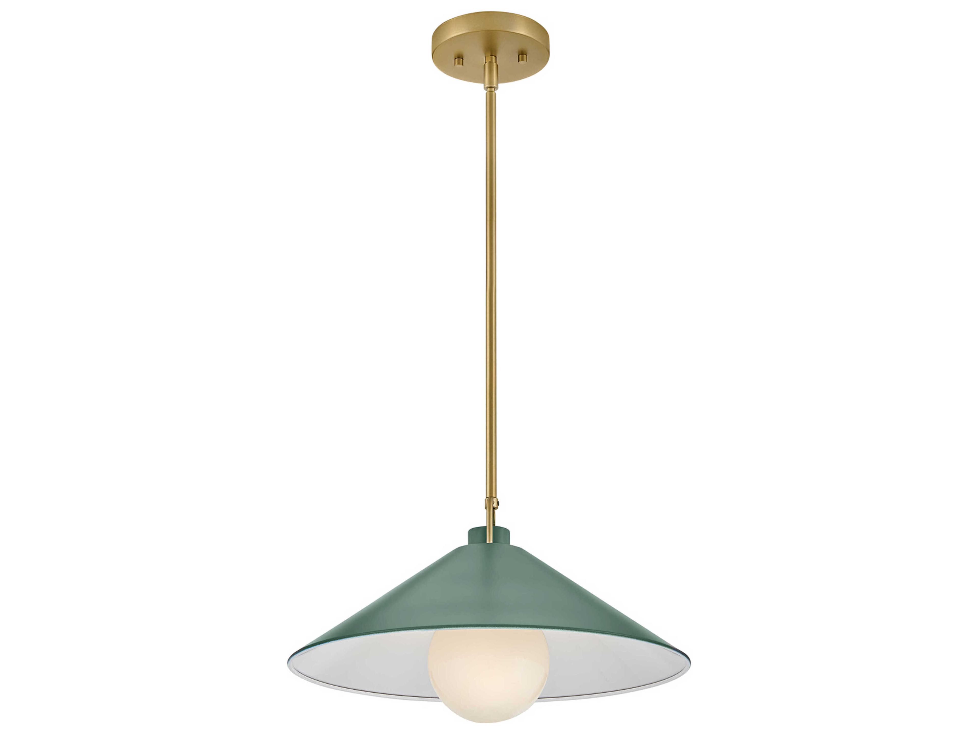 Lark Living Milo 1-Light Lacquered Brass Sage Green Pendant