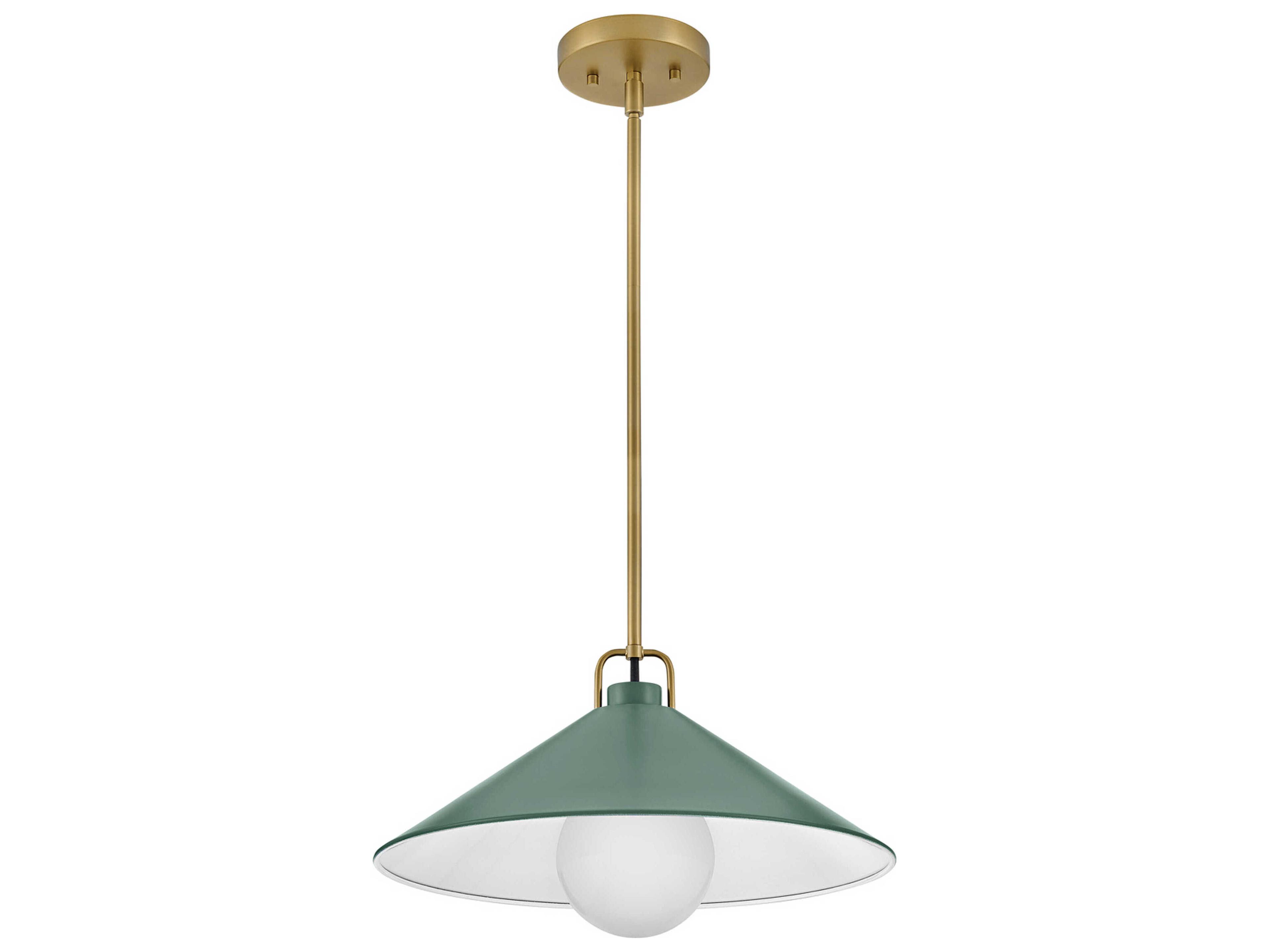 Lark Living Milo 1-Light Lacquered Brass Sage Green Pendant