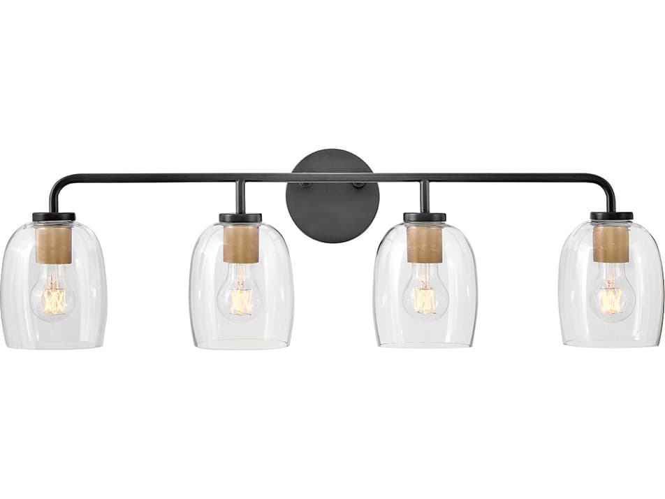 Lark Living Percy 4-Light Black Lacquered Brass Vanity Light