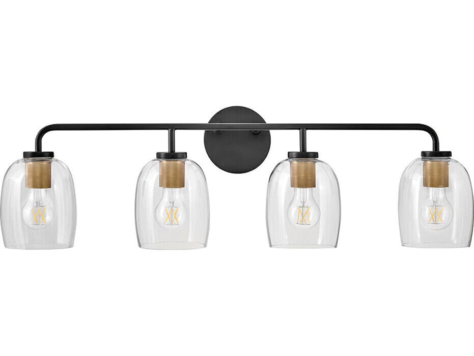Lark Living Percy 4-Light Black Lacquered Brass Vanity Light