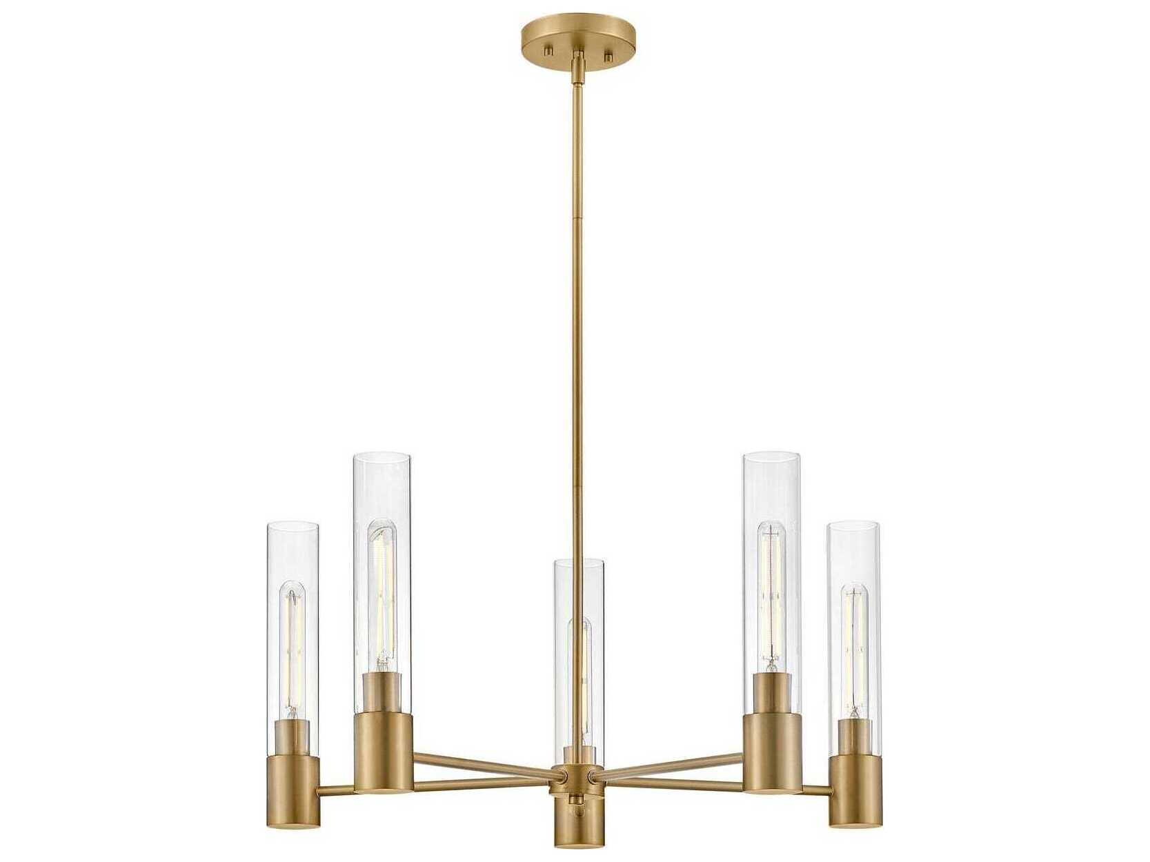 Lark Living Shea 5-Light Lacquered Brass Cylinder Chandelier