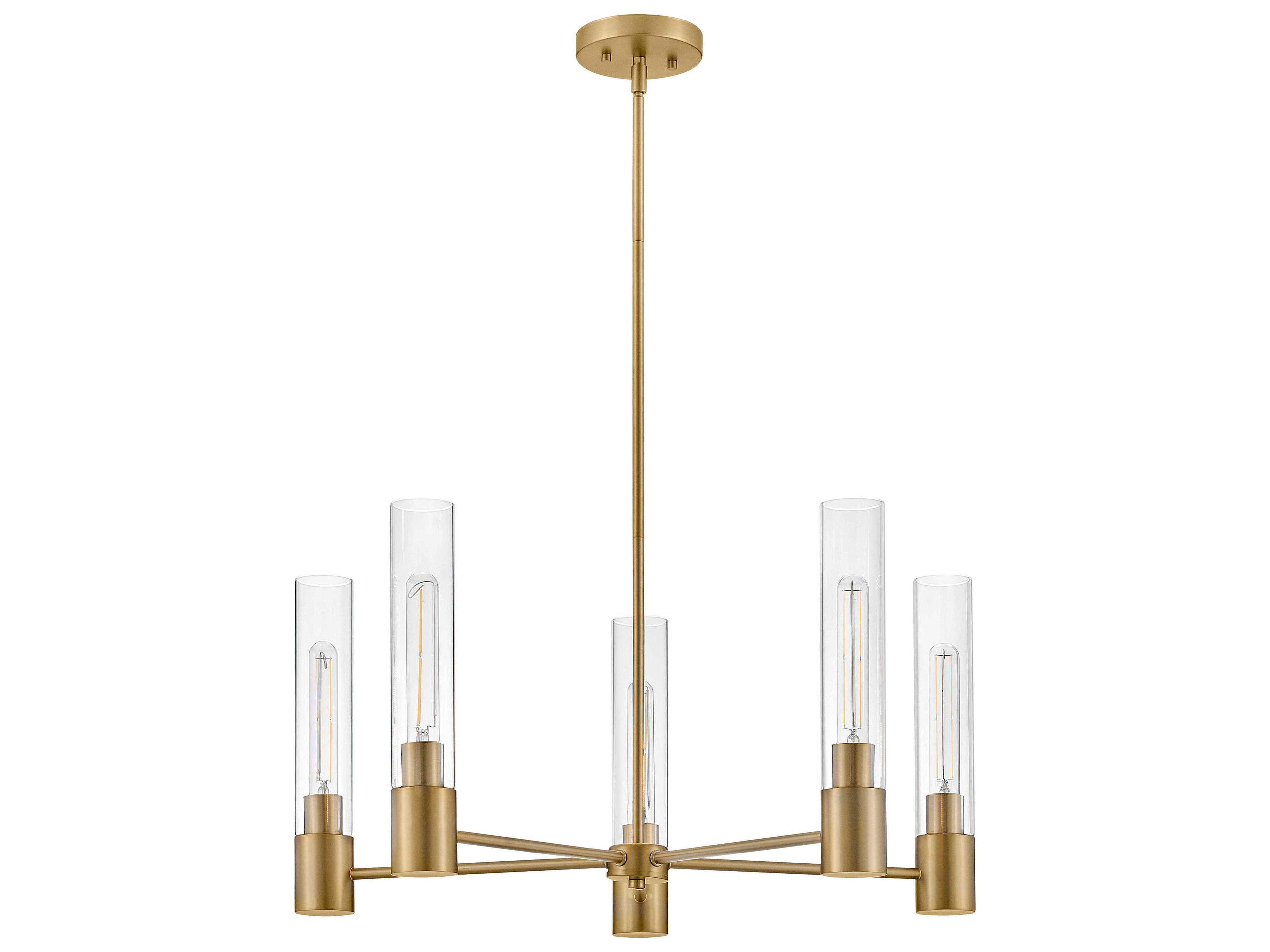 Lark Living Shea 5-Light Lacquered Brass Cylinder Chandelier