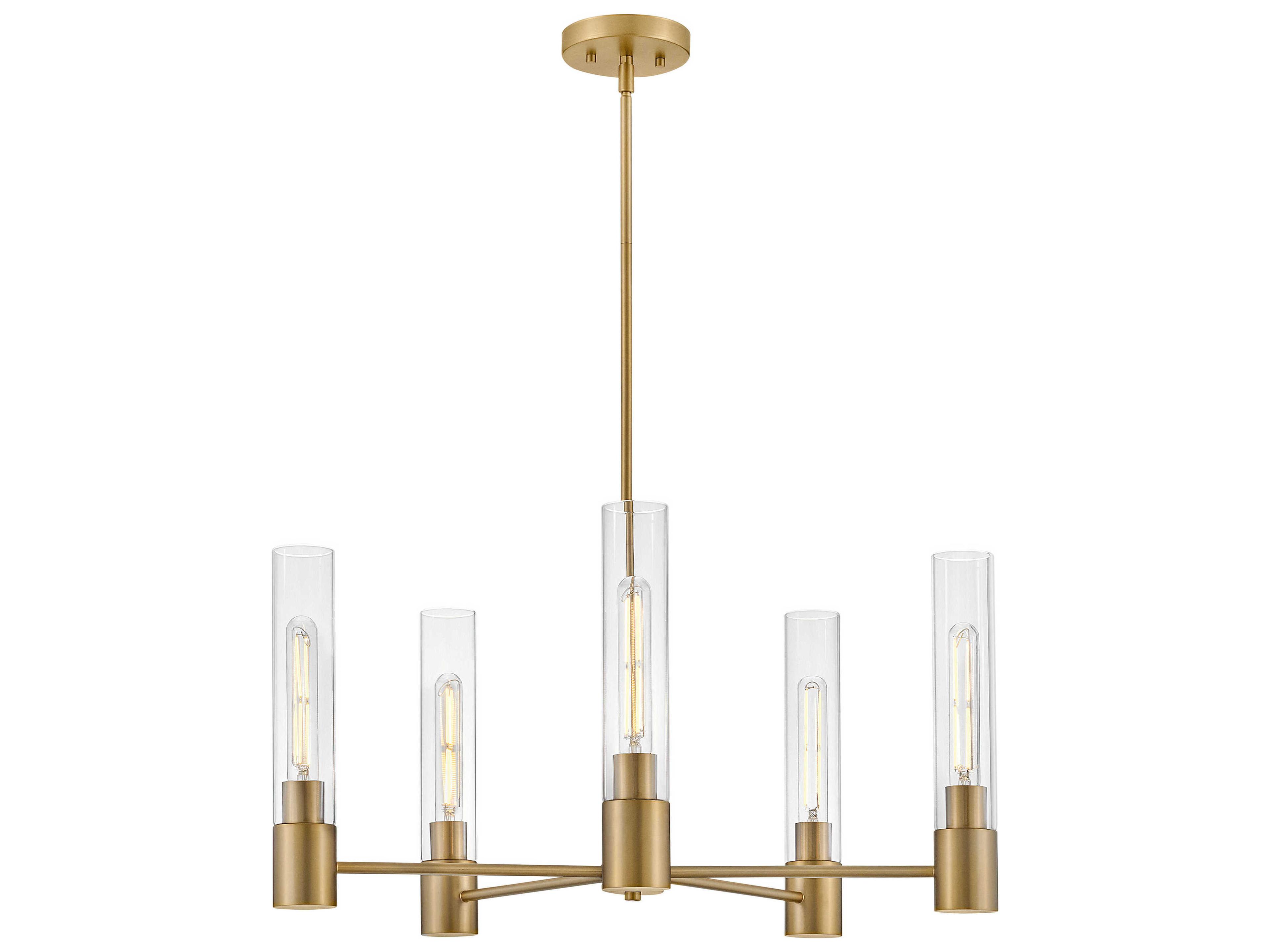 Lark Living Shea 5-Light Lacquered Brass Cylinder Chandelier