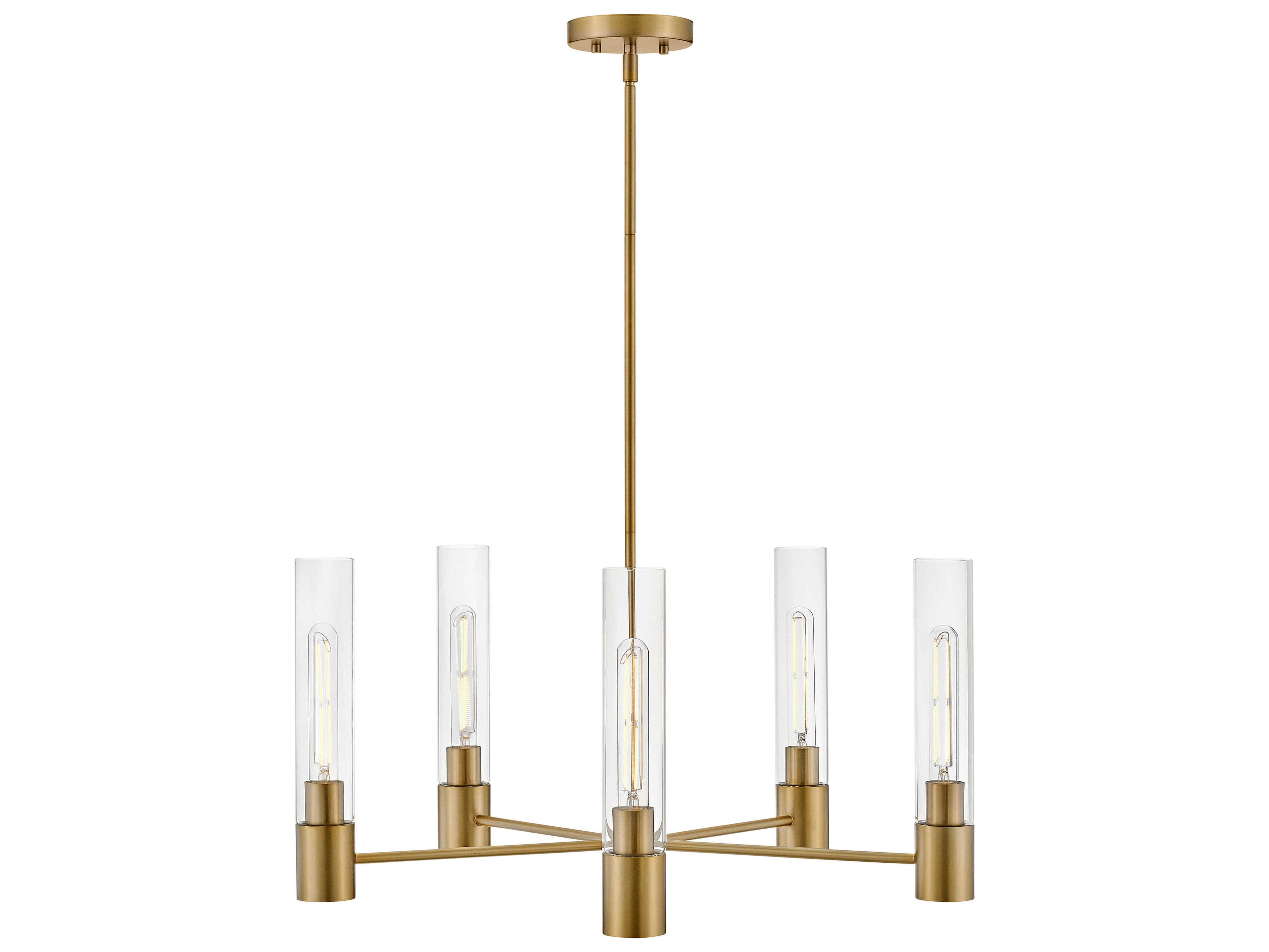 Lark Living Shea 5-Light Lacquered Brass Cylinder Chandelier