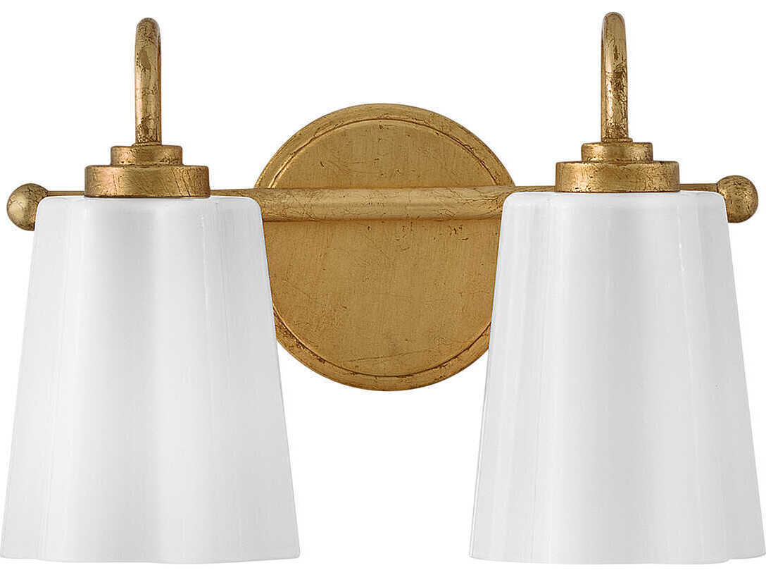 Lark Living Honey 2-Light Distressed Brass Vanity Light