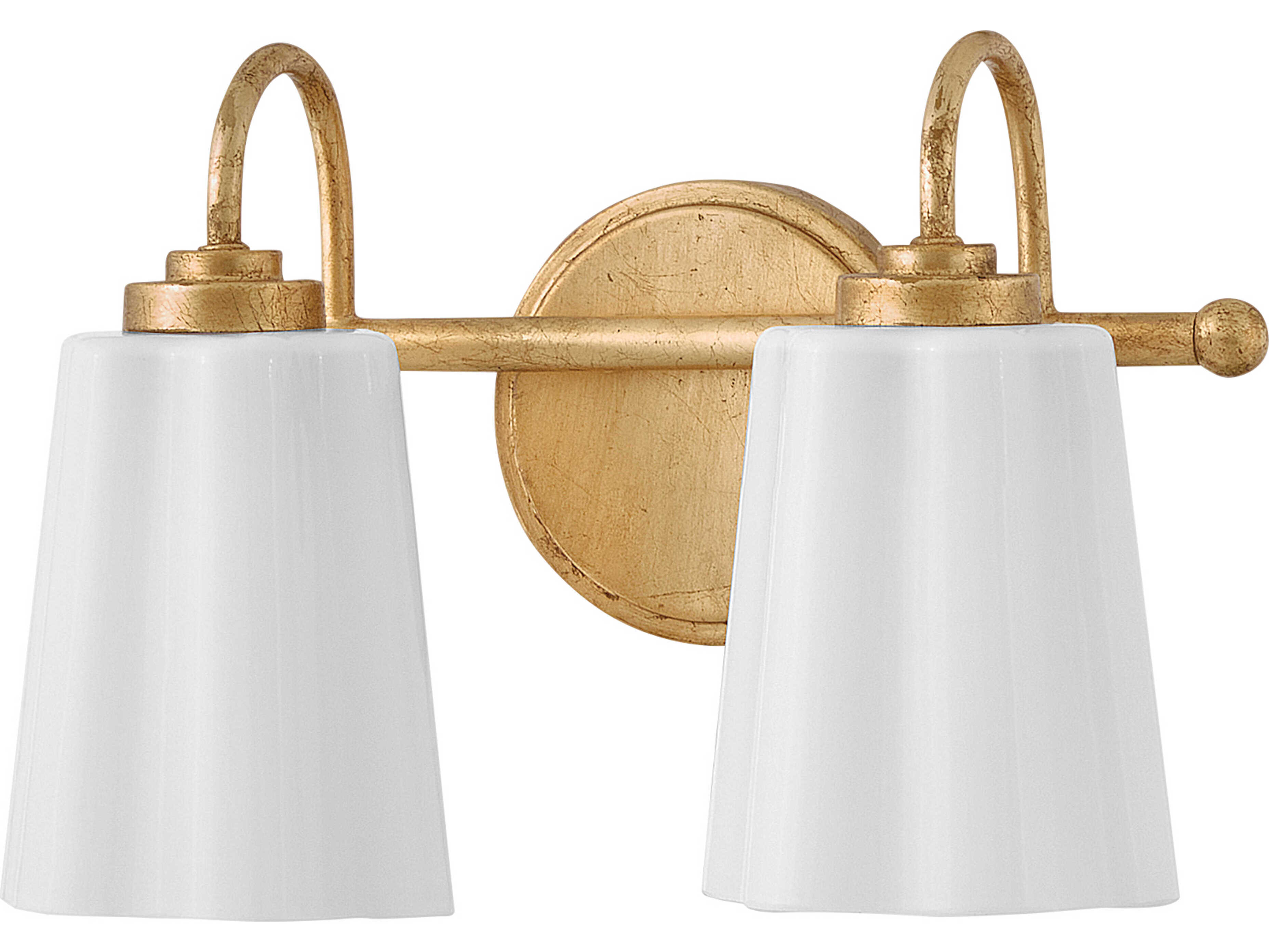 Lark Living Honey 2-Light Distressed Brass Vanity Light