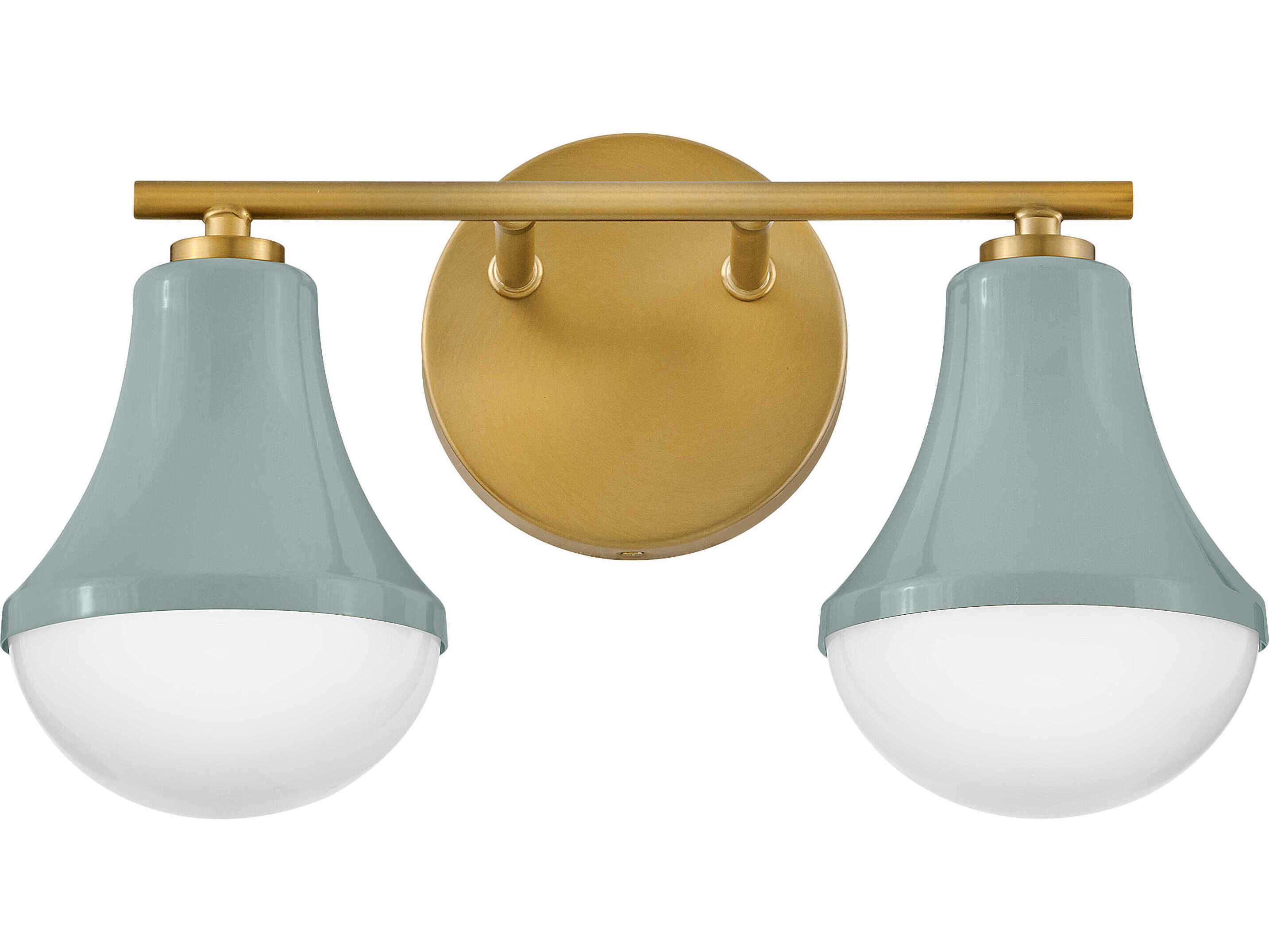 Lark Living Haddie 2-Light Seafoam Lacquered Brass Green Vanity Light