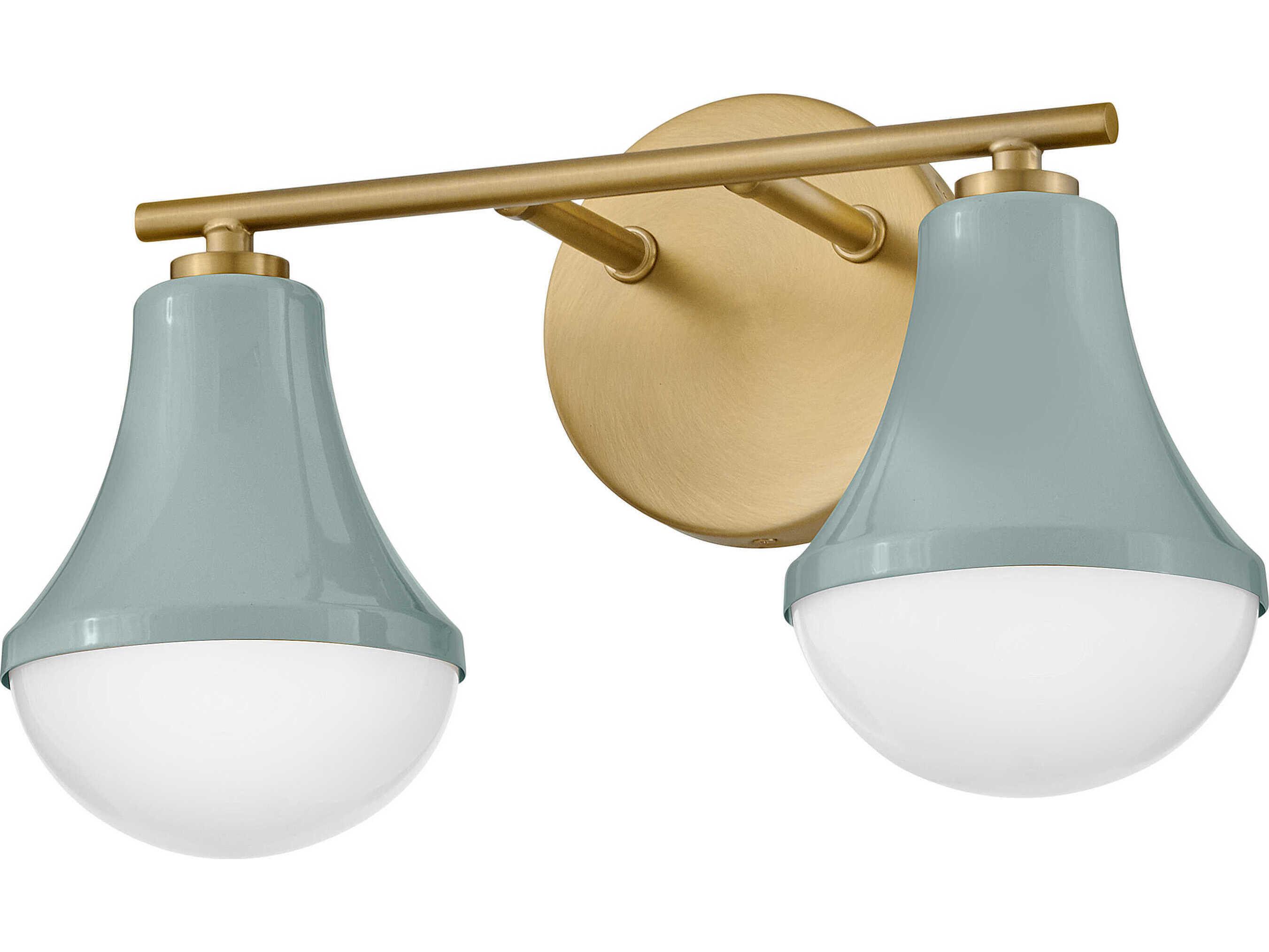 Lark Living Haddie 2-Light Seafoam Lacquered Brass Green Vanity Light
