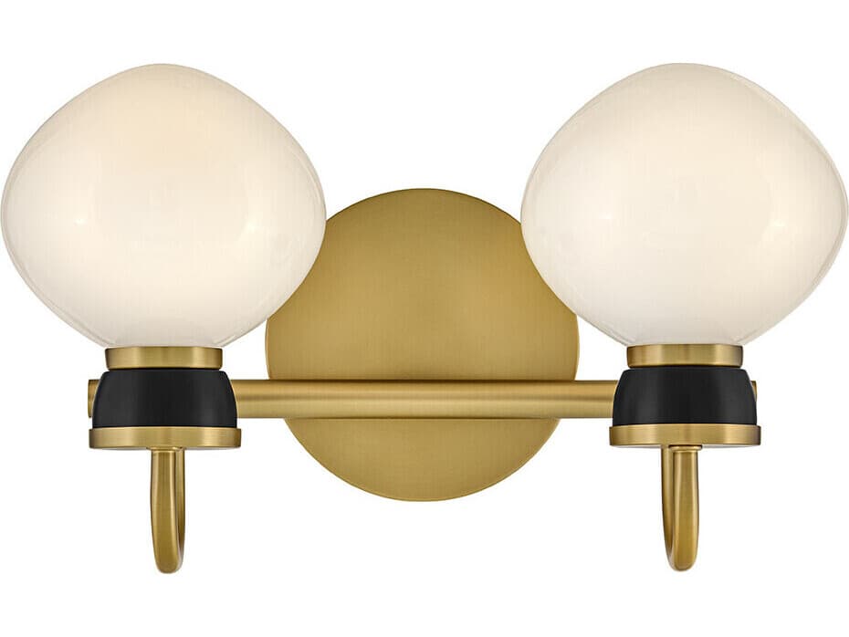 Lark Living Lucy 2-Light Lacquered Brass Black Vanity Light