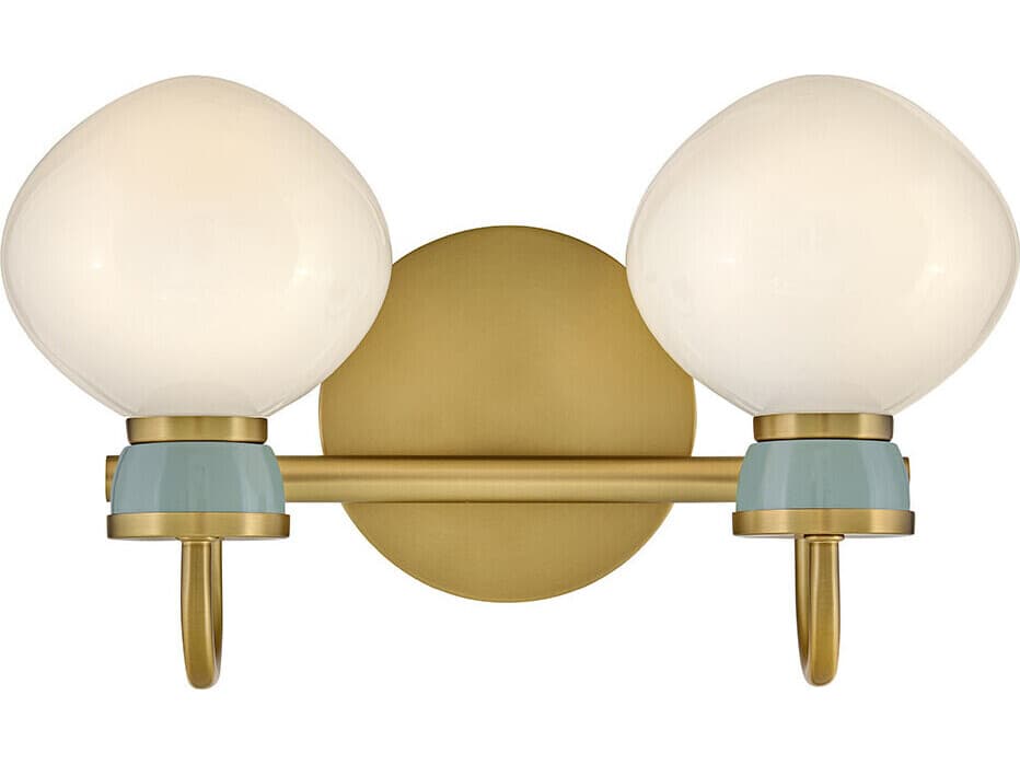 Lark Living Lucy 2-Light Lacquered Brass Seafoam Vanity Light