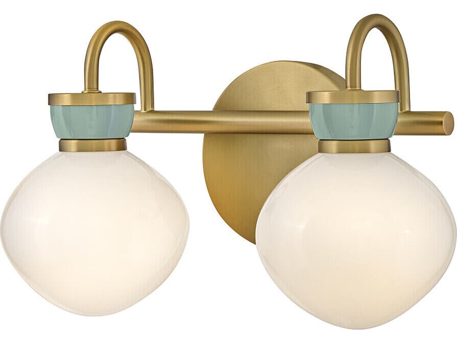 Lark Living Lucy 2-Light Lacquered Brass Seafoam Vanity Light