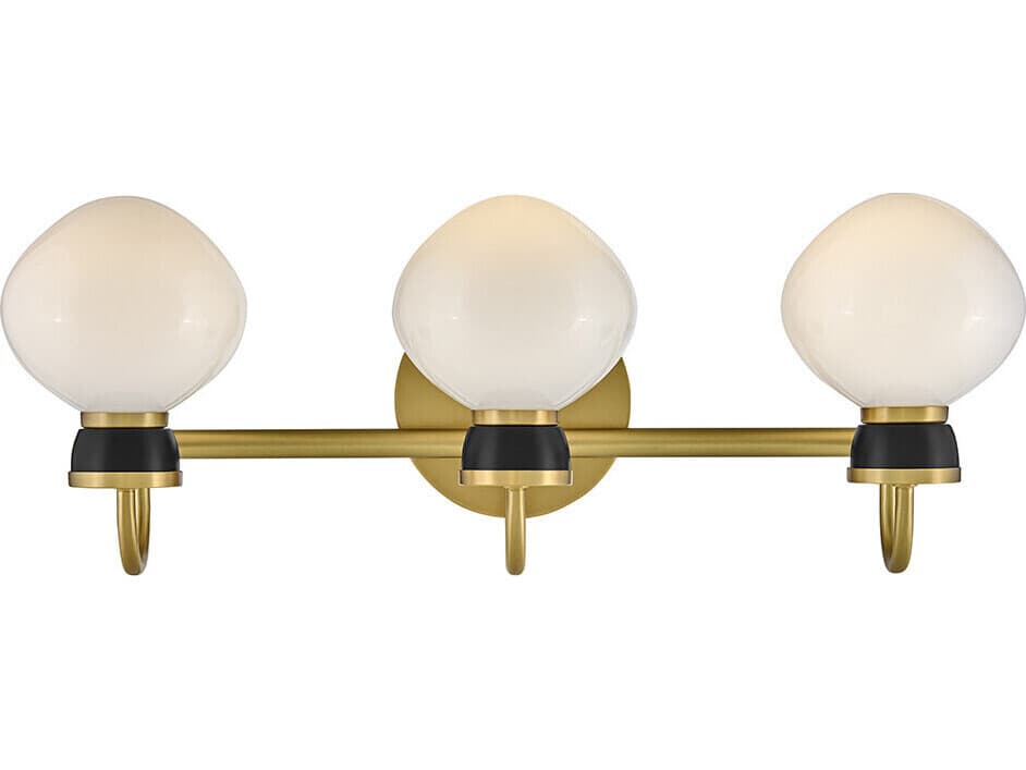 Lark Living Lucy 3-Light Lacquered Brass Black Vanity Light