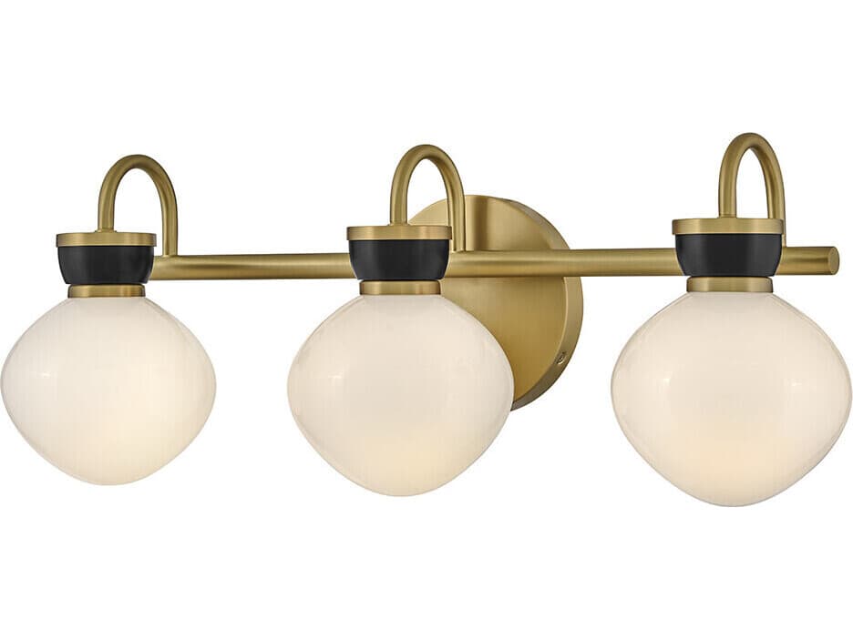 Lark Living Lucy 3-Light Lacquered Brass Black Vanity Light