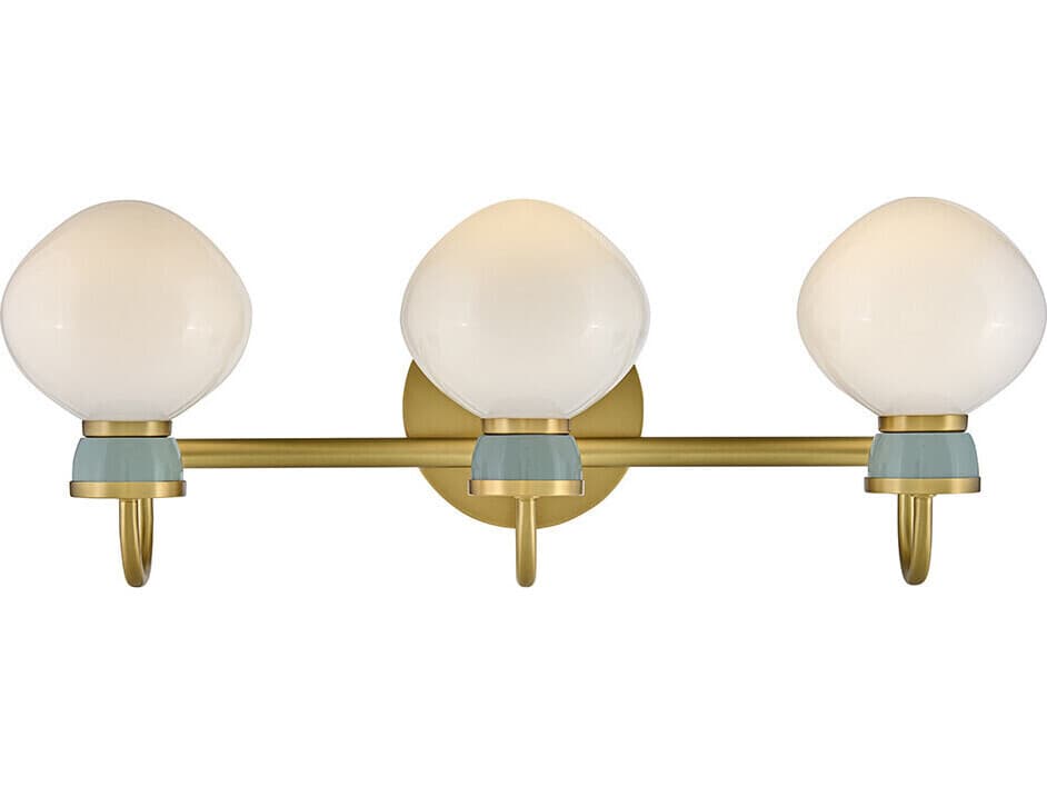 Lark Living Lucy 3-Light Lacquered Brass Seafoam Vanity Light