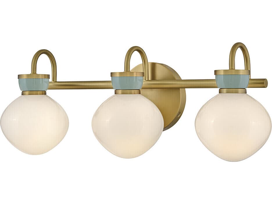 Lark Living Lucy 3-Light Lacquered Brass Seafoam Vanity Light
