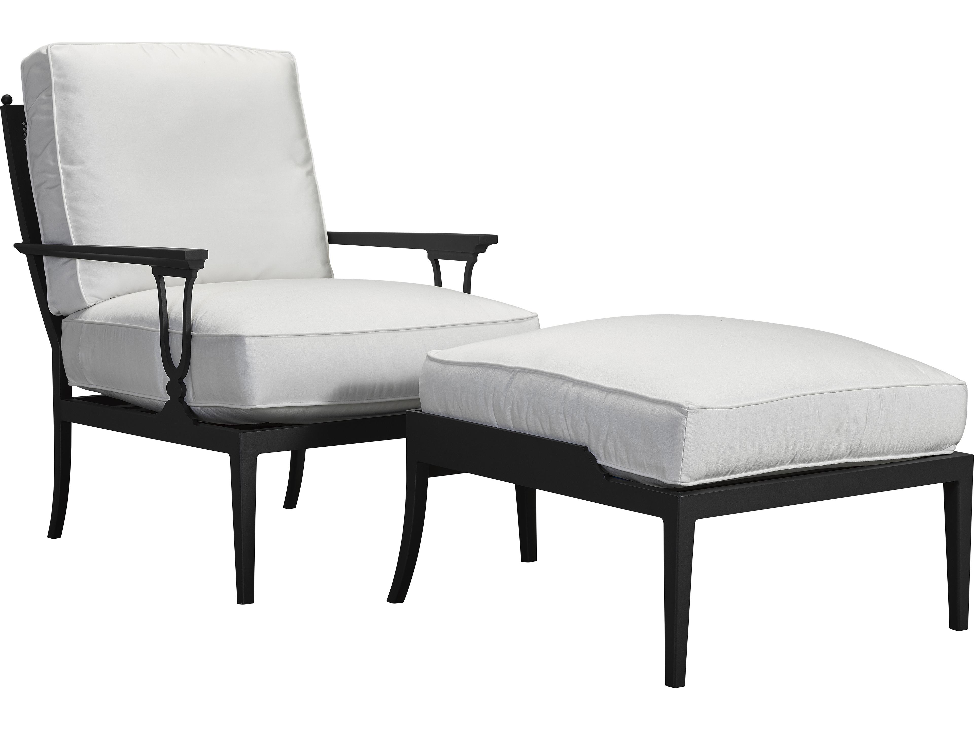 Lane Venture Winterthur Obsidian Black Aluminum Patio Lounge Chair Mesh Back