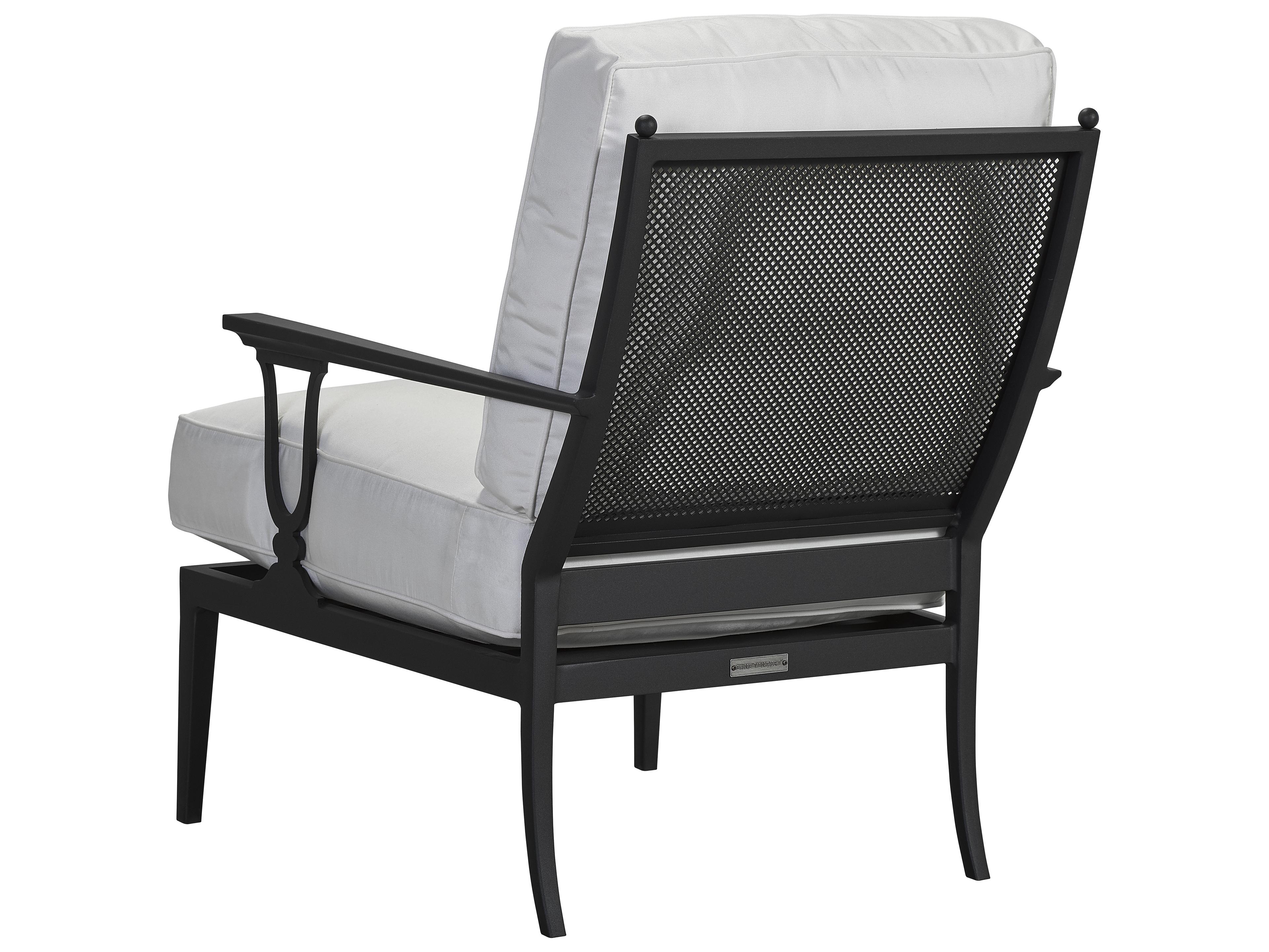 Lane Venture Winterthur Obsidian Black Aluminum Patio Lounge Chair Mesh Back