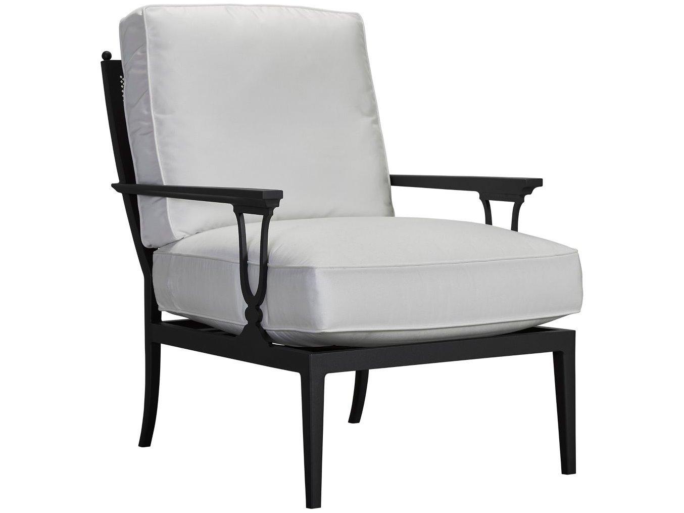 Lane Venture Winterthur Obsidian Black Aluminum Outdoor Lounge Chair X Back
