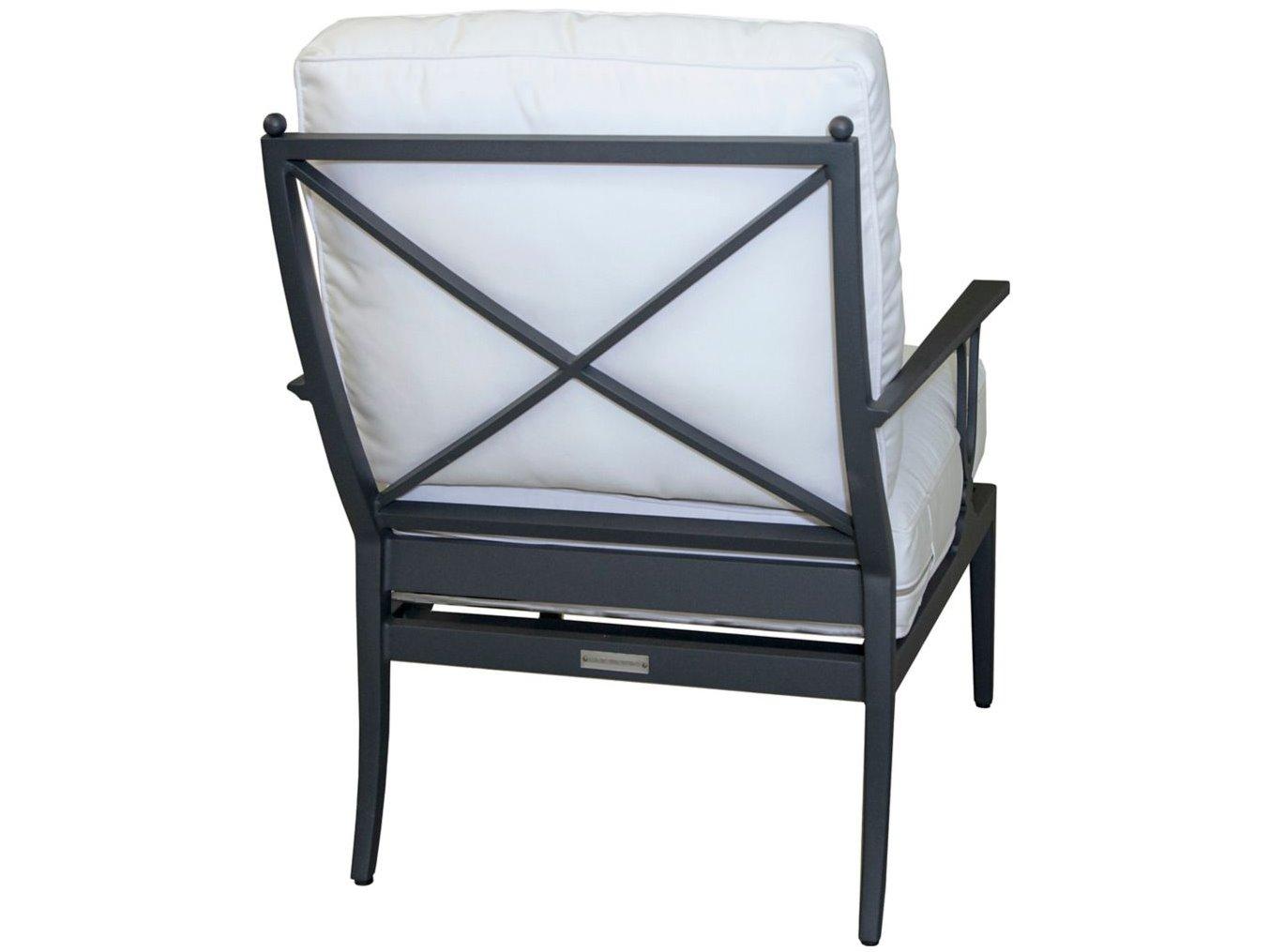 Lane Venture Winterthur Obsidian Black Aluminum Outdoor Lounge Chair X Back