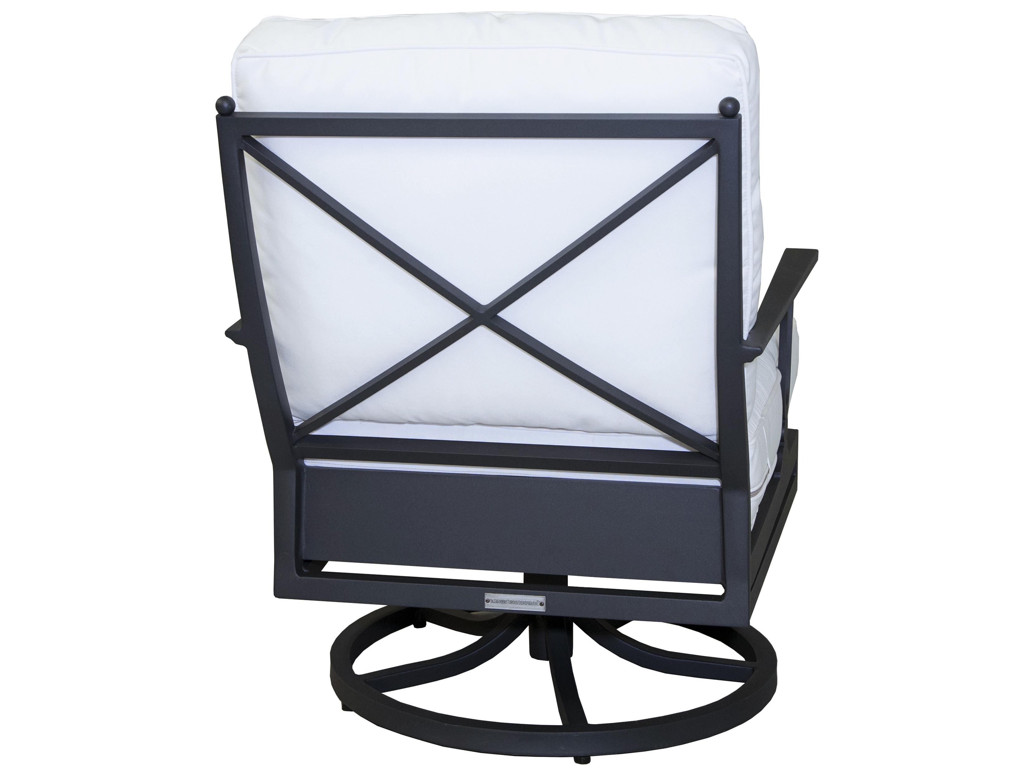 Lane Venture Winterthur Obsidian Black Aluminum Swivel Patio Rocker X Back