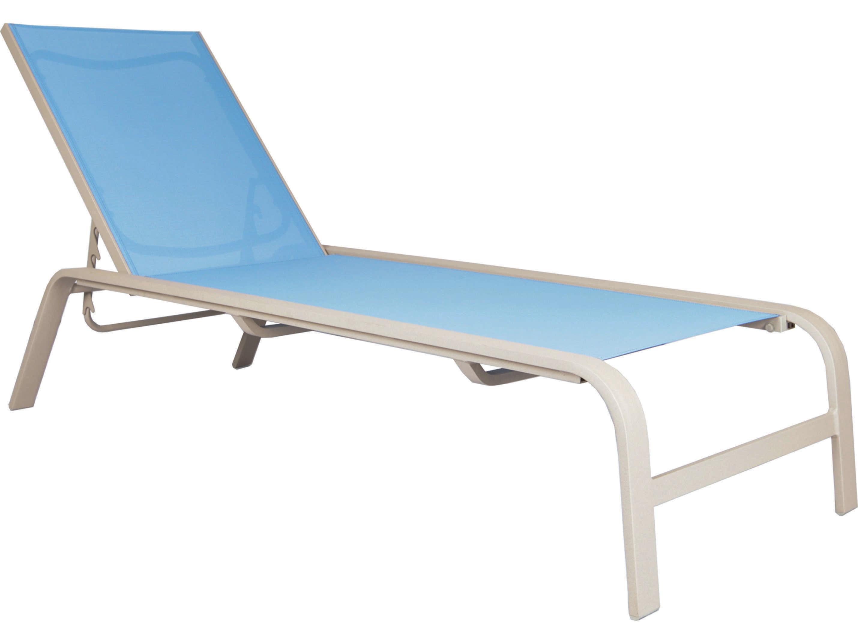 Lane Venture Seaside Sling Aluminum Adjustable Outdoor Patio Chaise Lounge