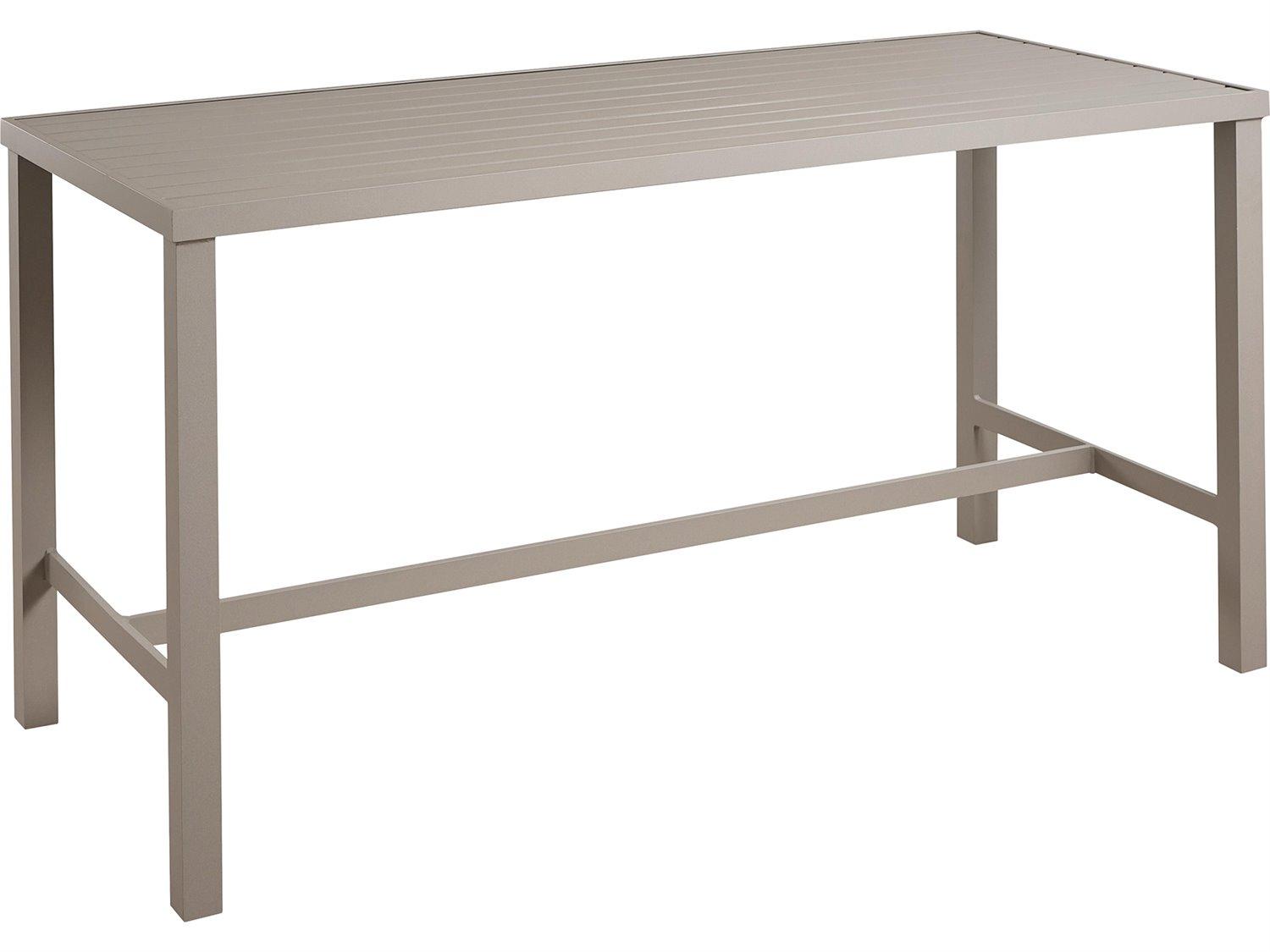 Lane Venture Bonavista Aluminum 84" Rectangular Bar Table- Slat Top