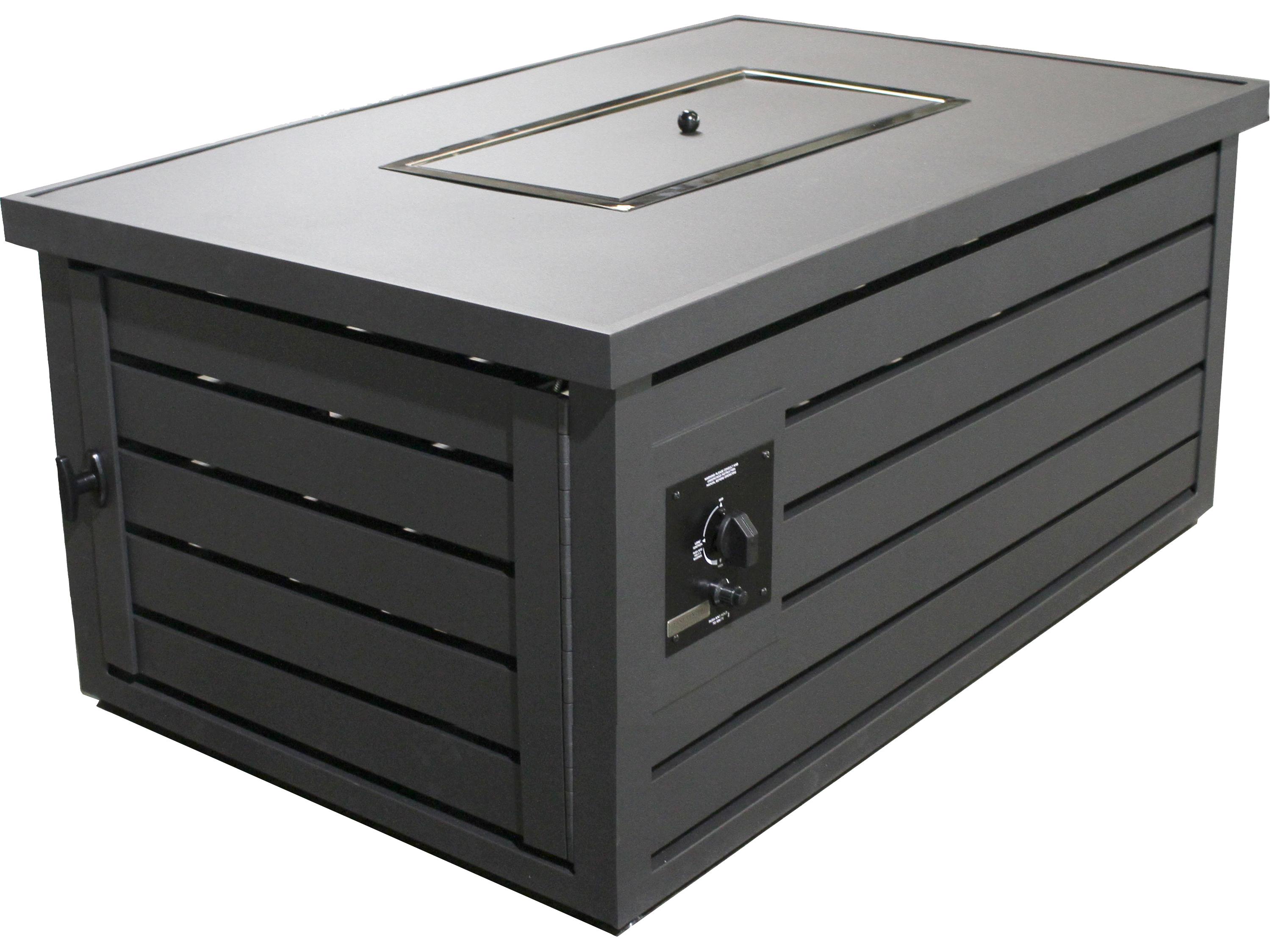 Lane Venture Contempo Aluminum Rectangular Outdoor Fire Pit Table