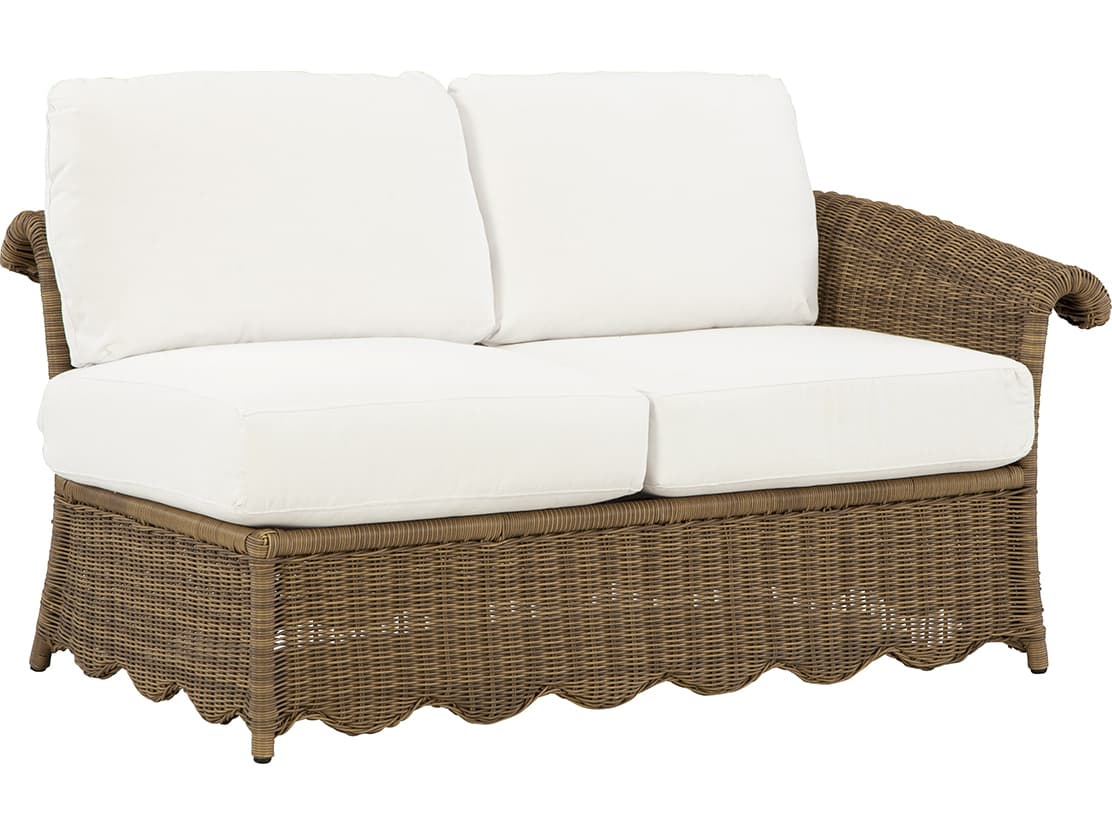 Lane Venture Cleary by Celerie Kemble Wicker Right One Arm Outdoor Loveseat